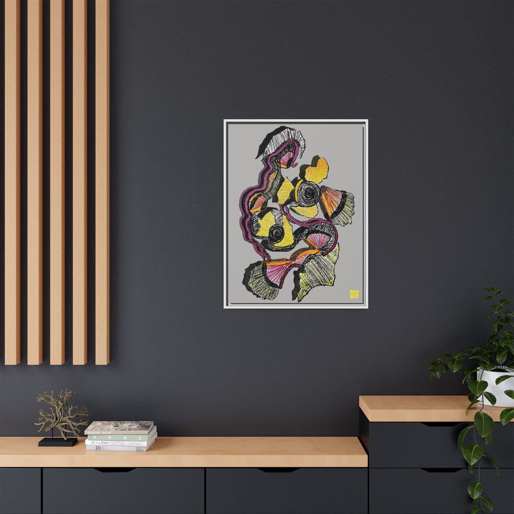 Crimson Teacher (Light Gray Background) Matte Canvas, Framed