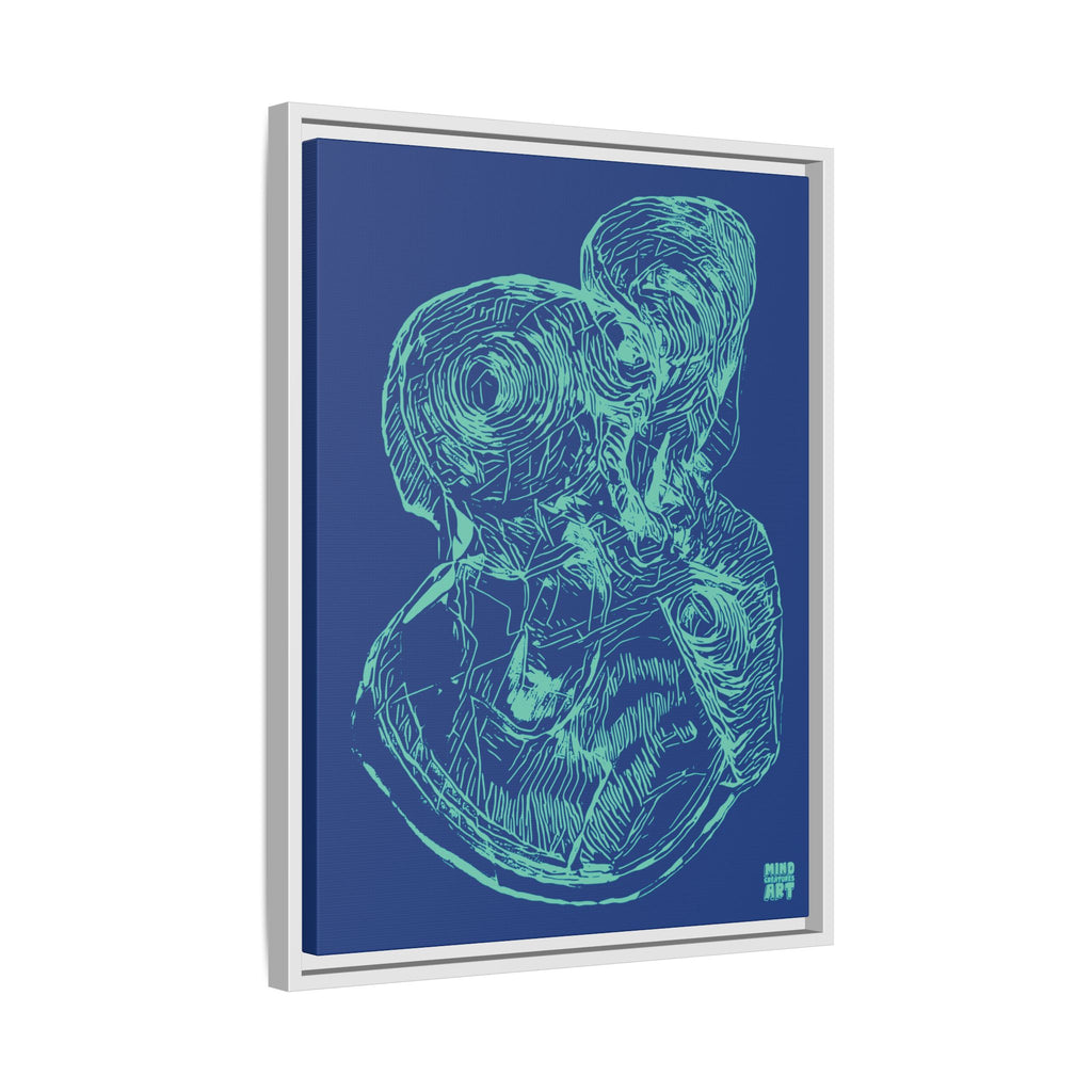 Curiosity (Teal, Dark Blue Background) Matte Canvas, Framed