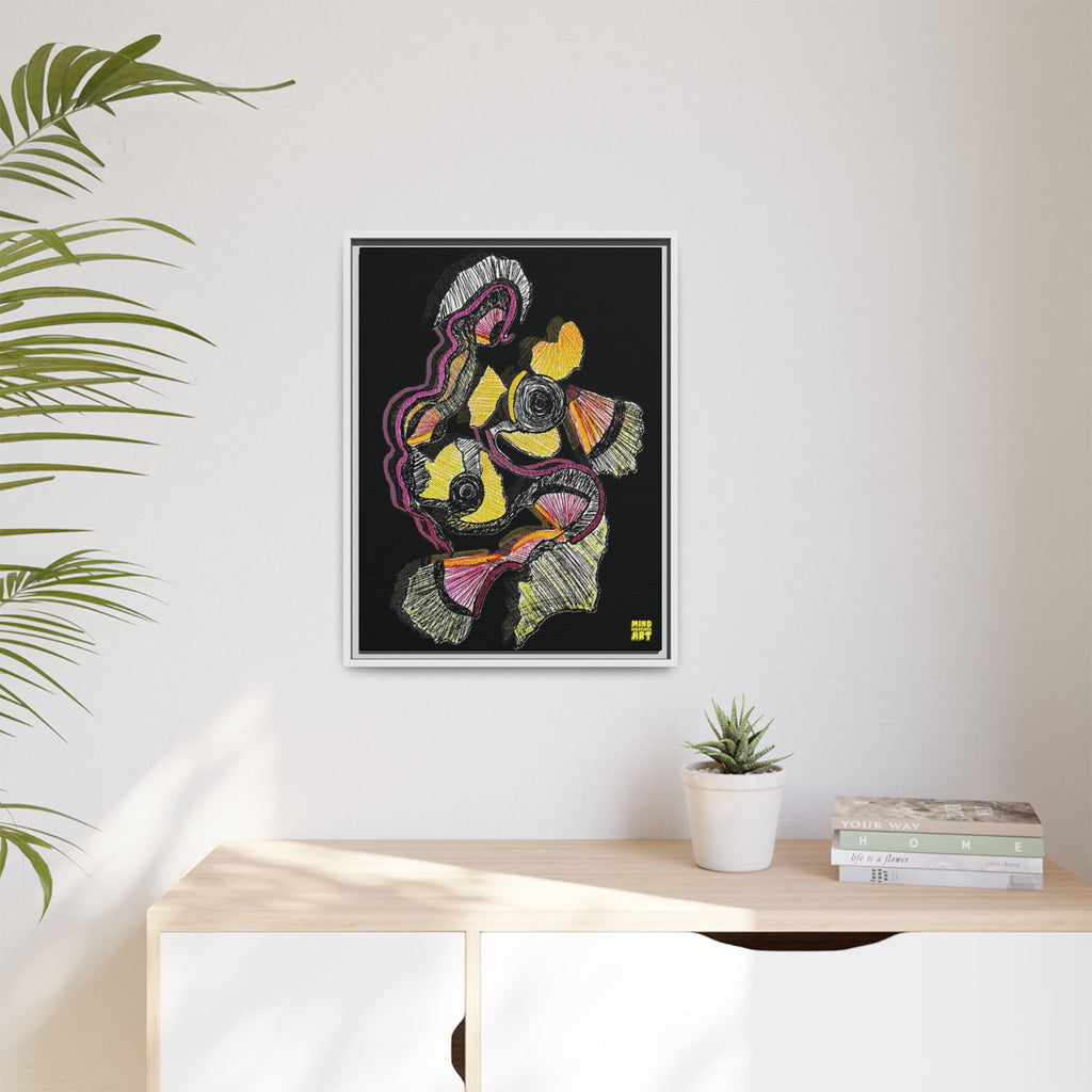 Crimson Teacher (Black Background) Matte Canvas, Framed