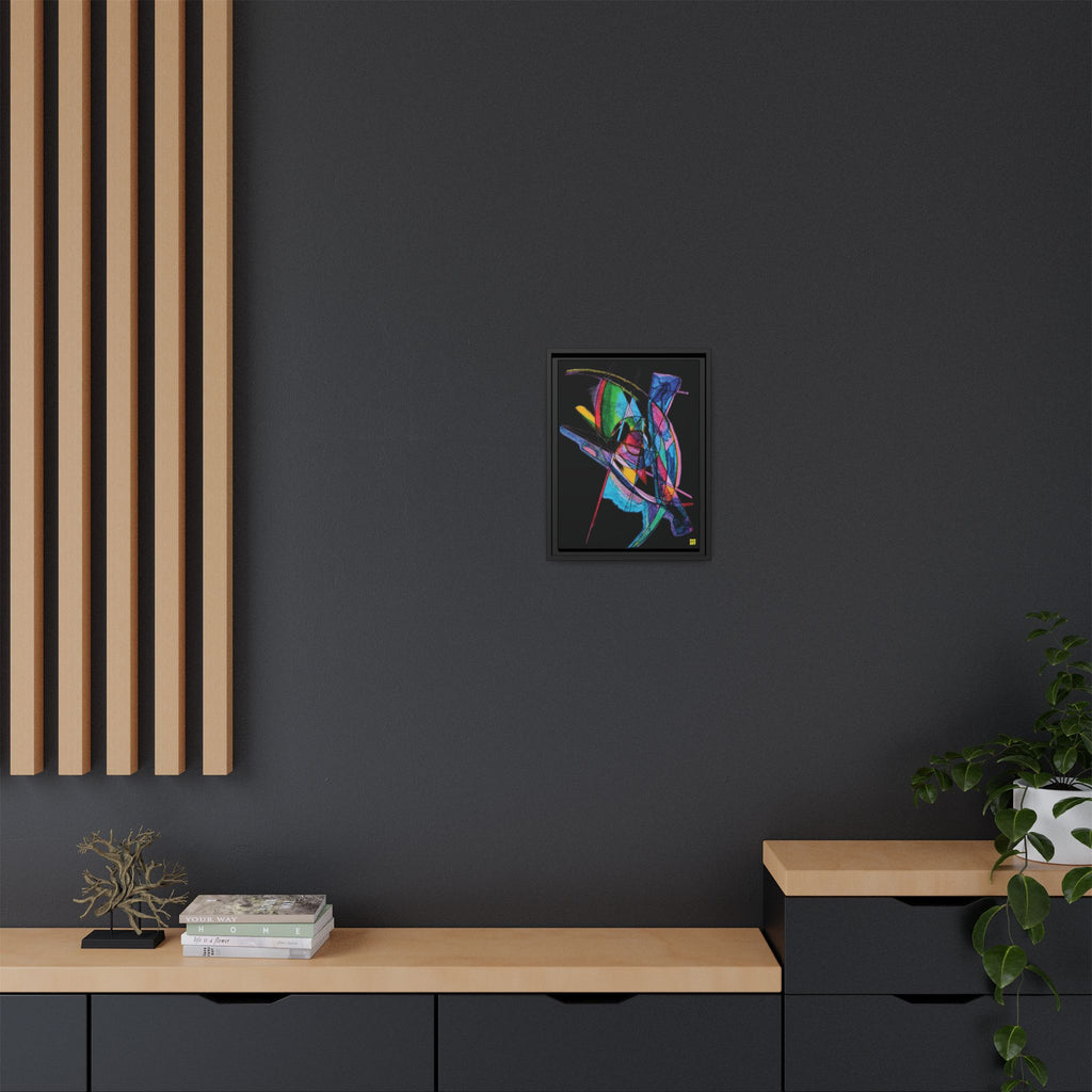 Watching (Black Background) Matte Canvas, Framed