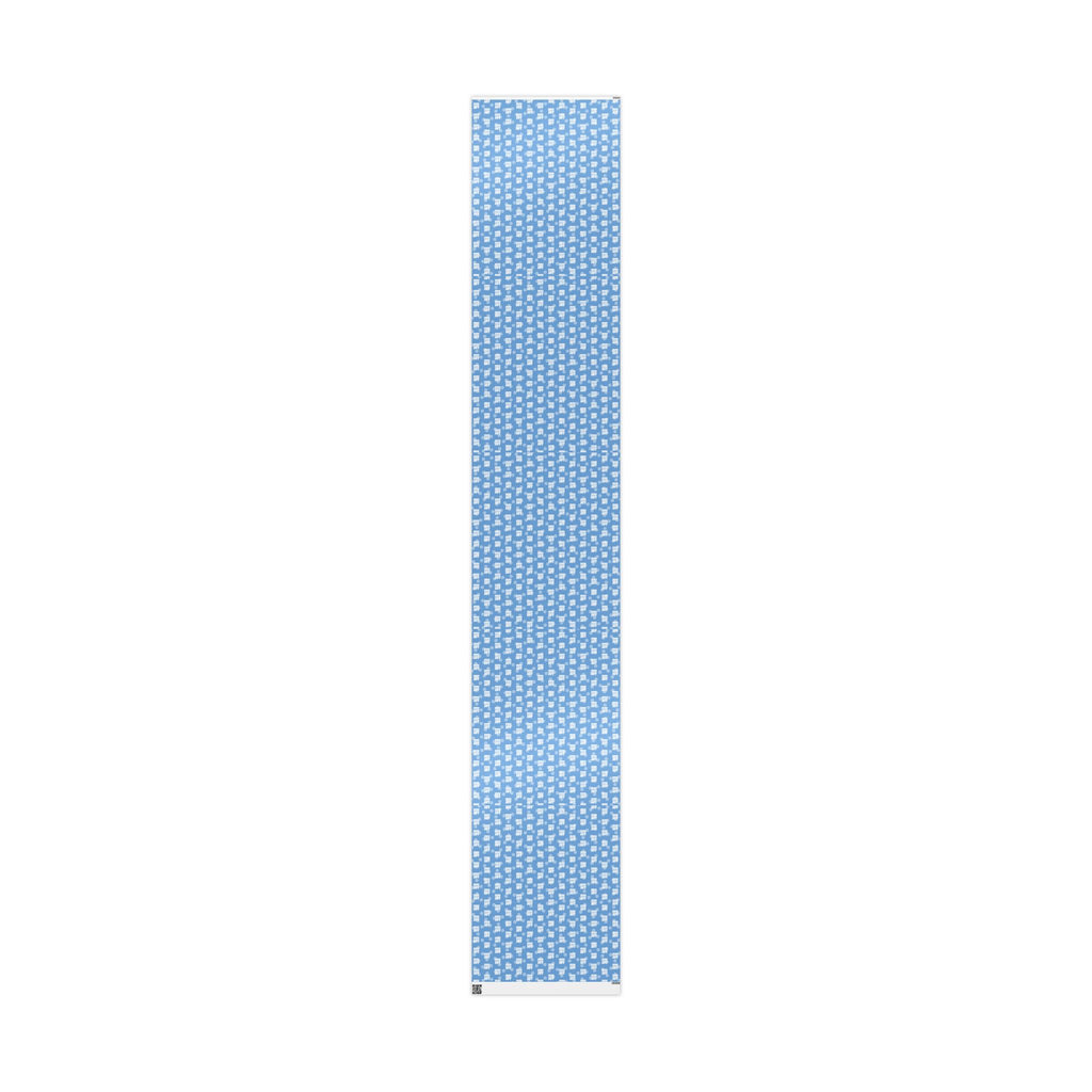 MCA Logo & Snowflake (White, Light Blue Background) Heavy Wrapping Paper