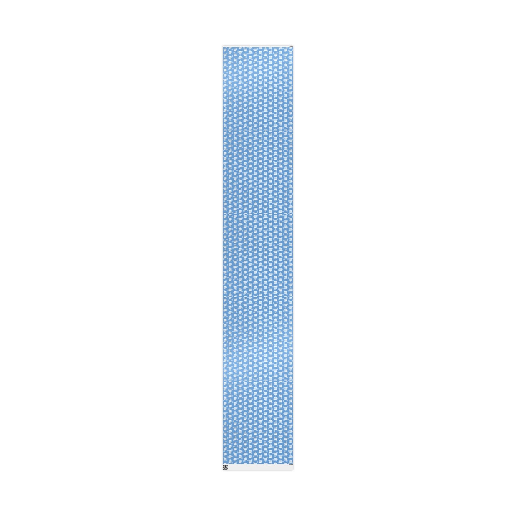 MCA Logo & Snowflake (White, Light Blue Background) Heavy Wrapping Paper