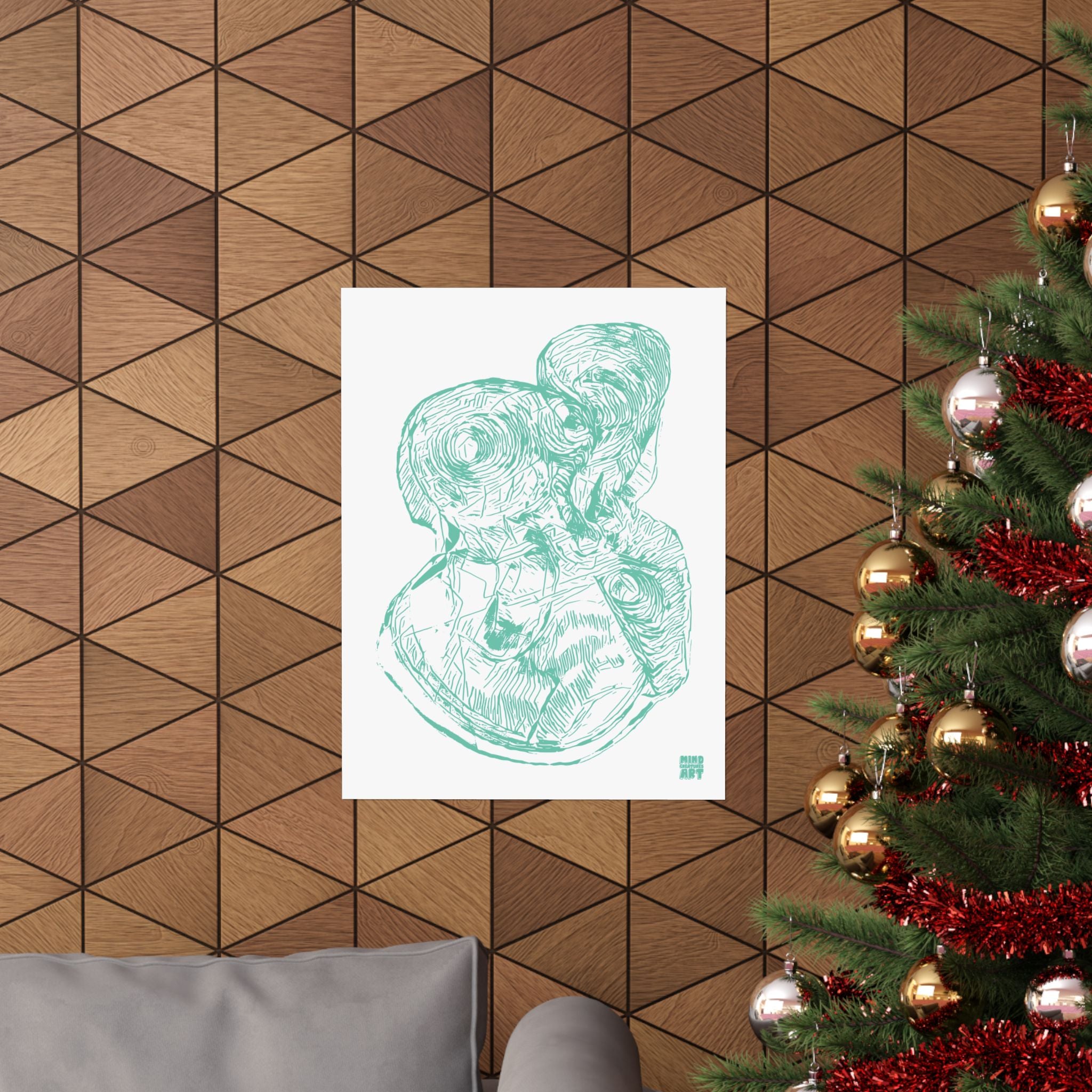 Curiosity (Teal, White Background) Matte Poster