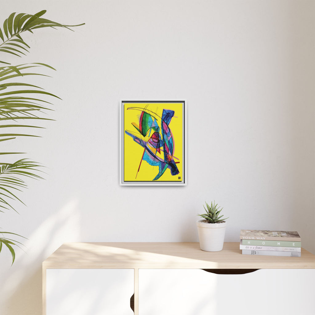 Watching (Yellow Background) Matte Canvas, Framed