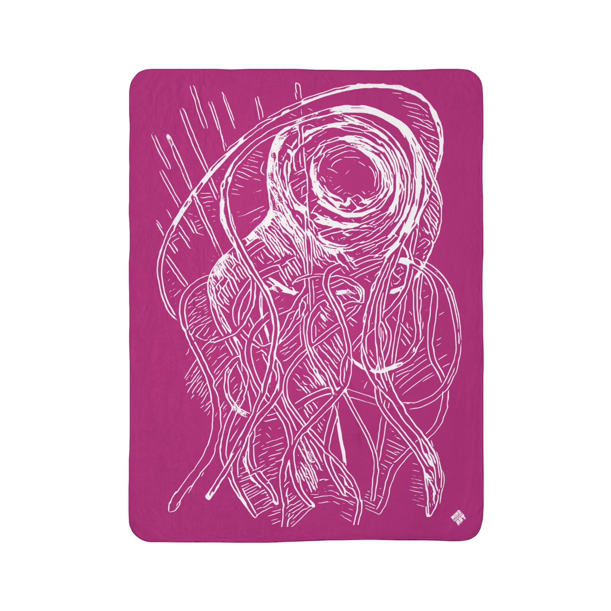 Jelly Jam (White, Pink Background) Fleece Sherpa Blanket