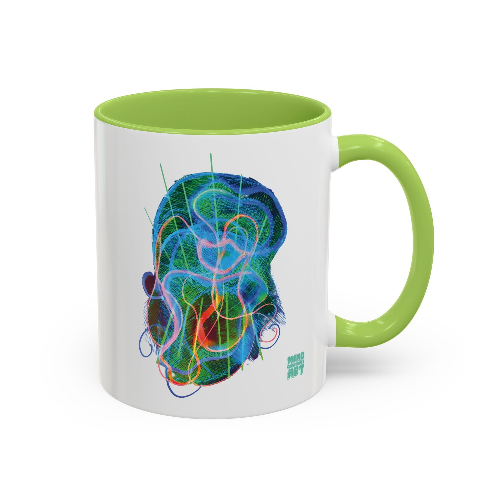 Davy Jones (Electric Blue & Green) Accent Coffee Mug (11oz, 15oz)