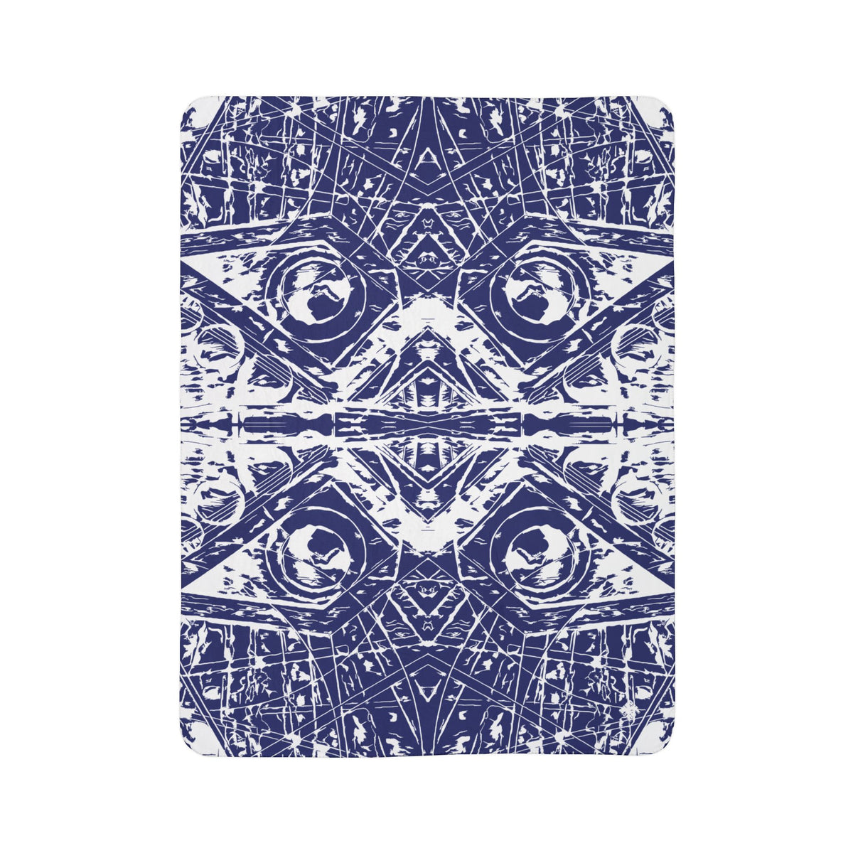 Love (White, Mirror, Dark Blue Background) Fleece Sherpa Blanket