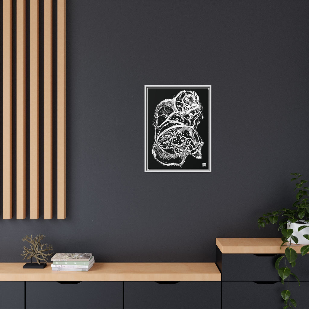 Exploration (White, Black Background) Matte Canvas, Framed