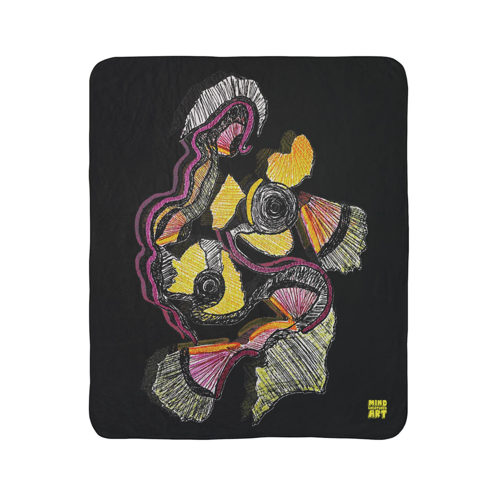 Crimson Teacher (Black Background) Fleece Sherpa Blanket