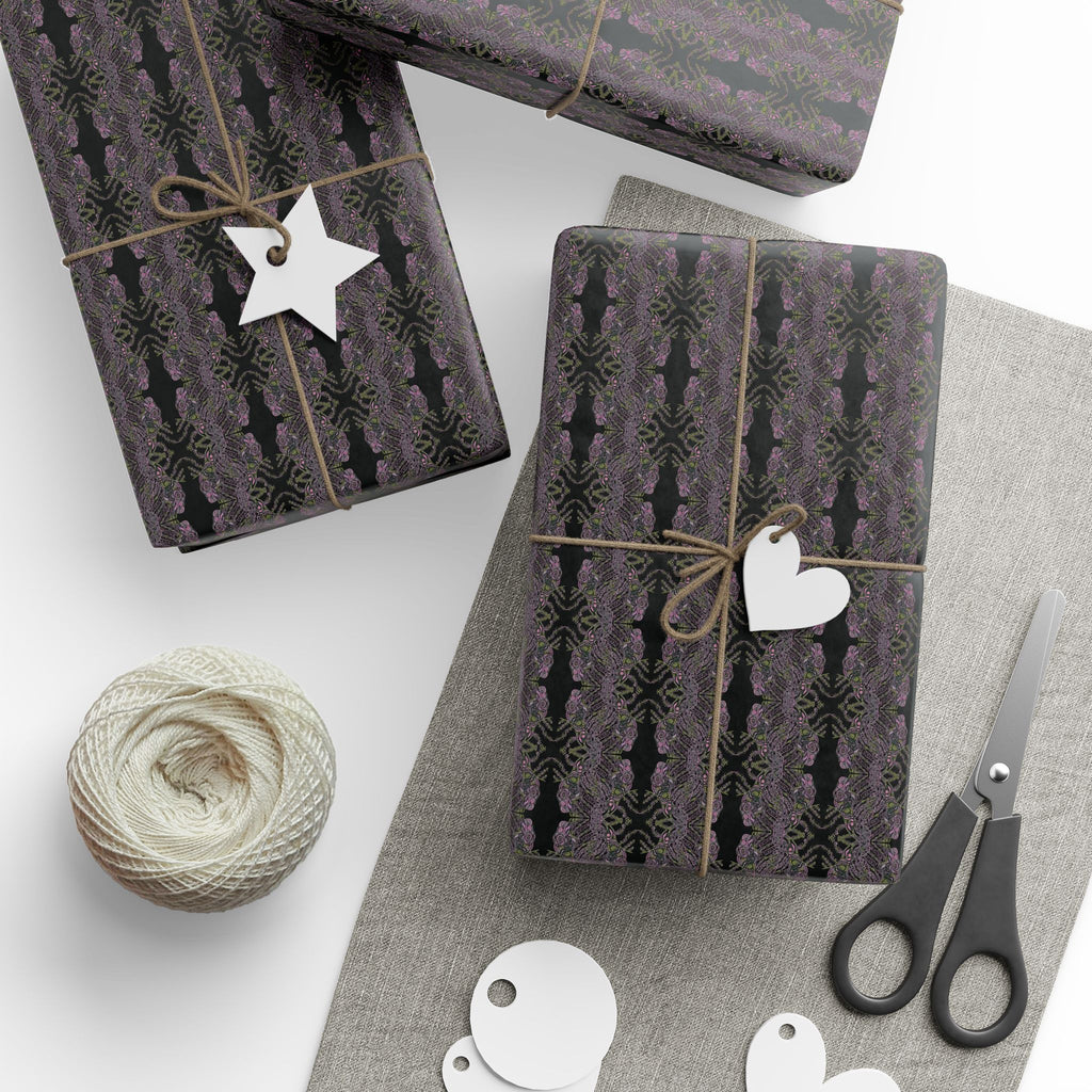 Vessel (Neon, Mirror, Black Background) Heavy Wrapping Paper