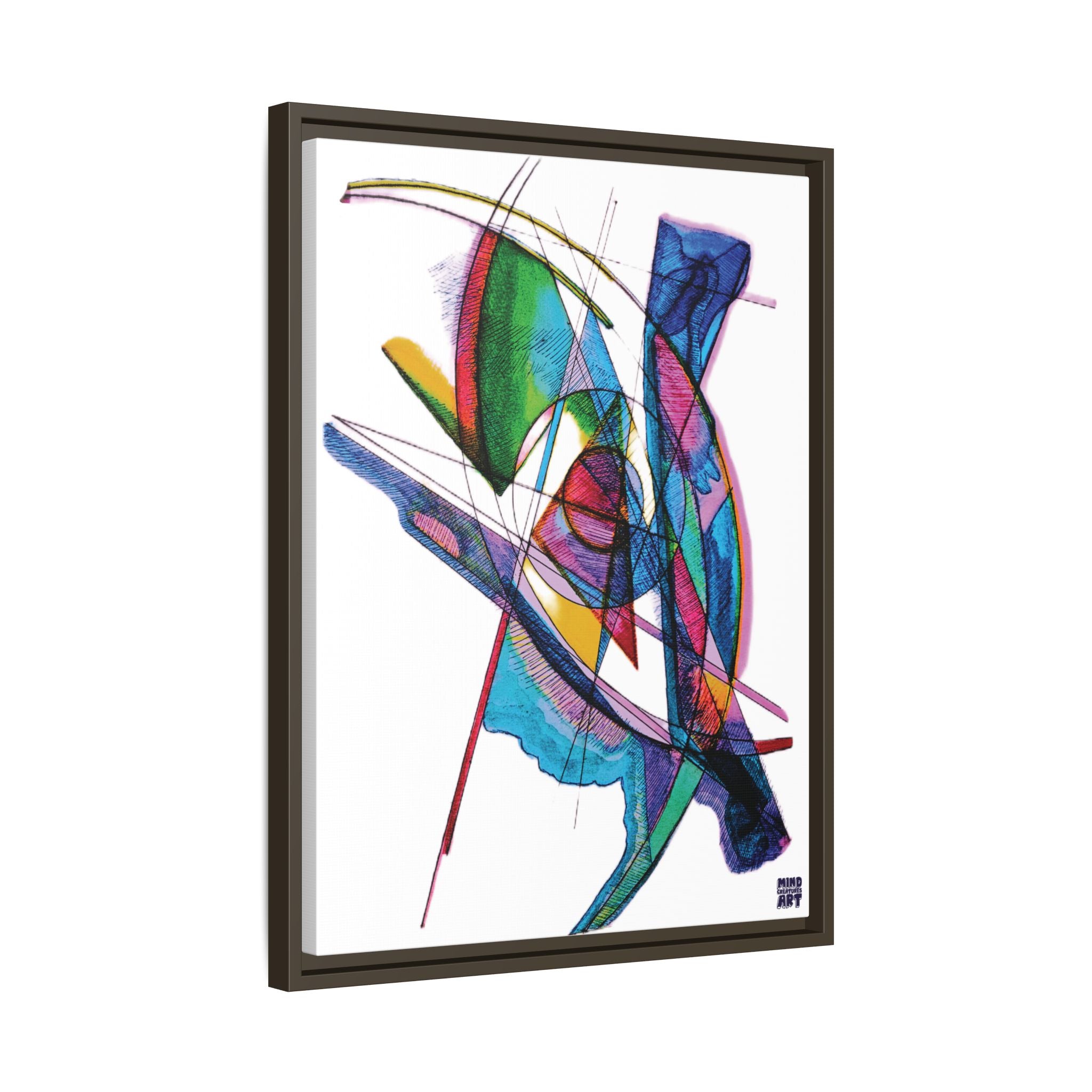 Watching (White Background) Matte Canvas, Framed
