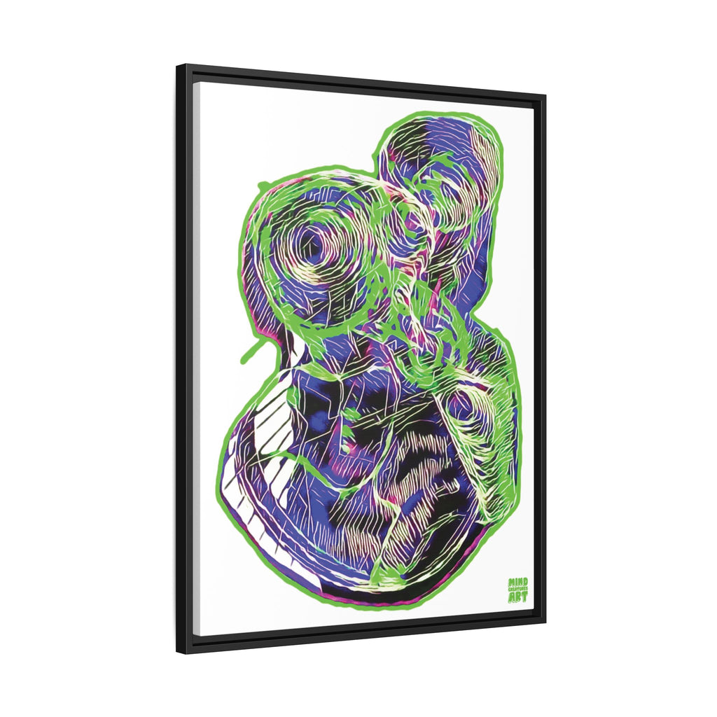 Curiosity (Electric Green, White Background) Matte Canvas, Framed