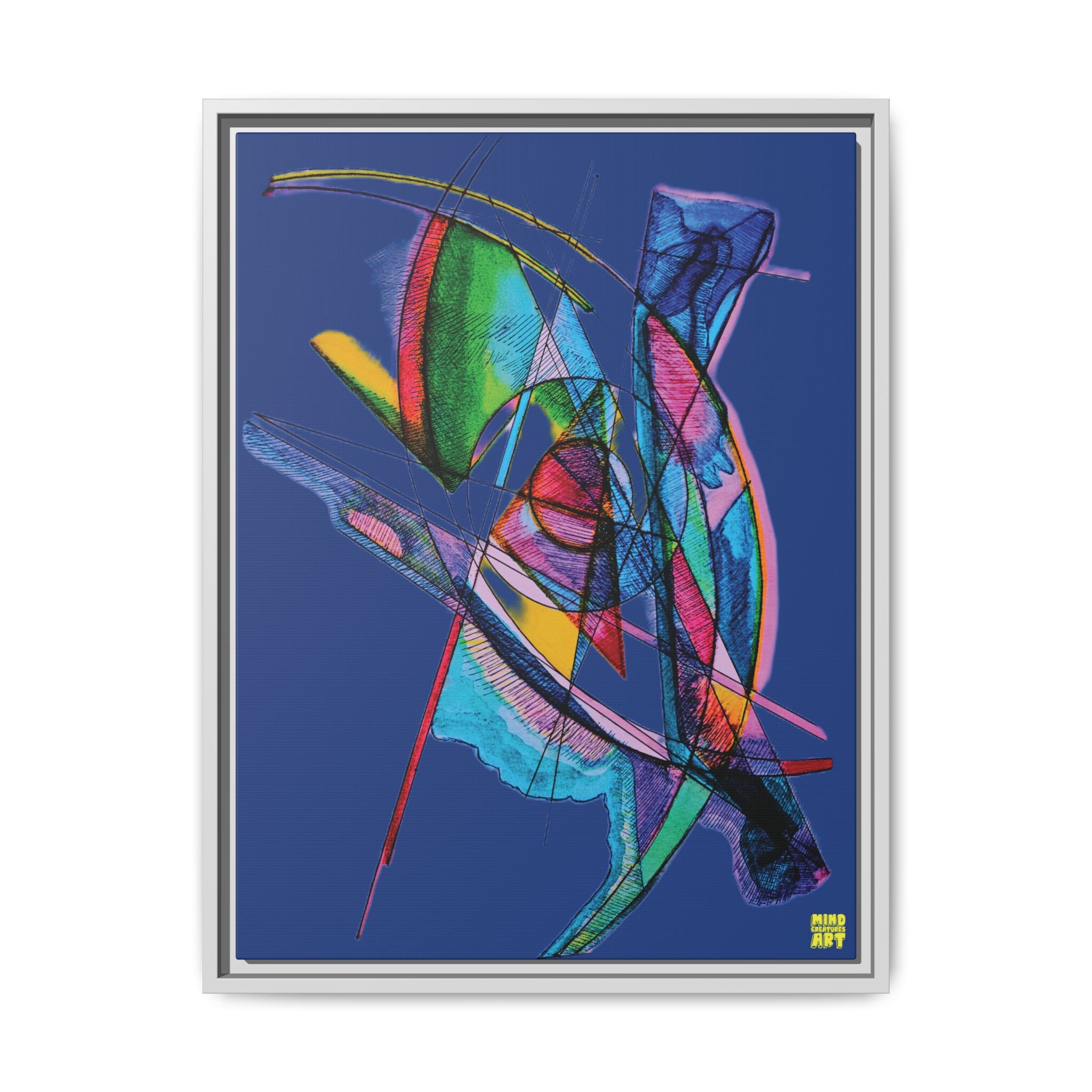 Watching (Dark Blue Background) Matte Canvas, Framed