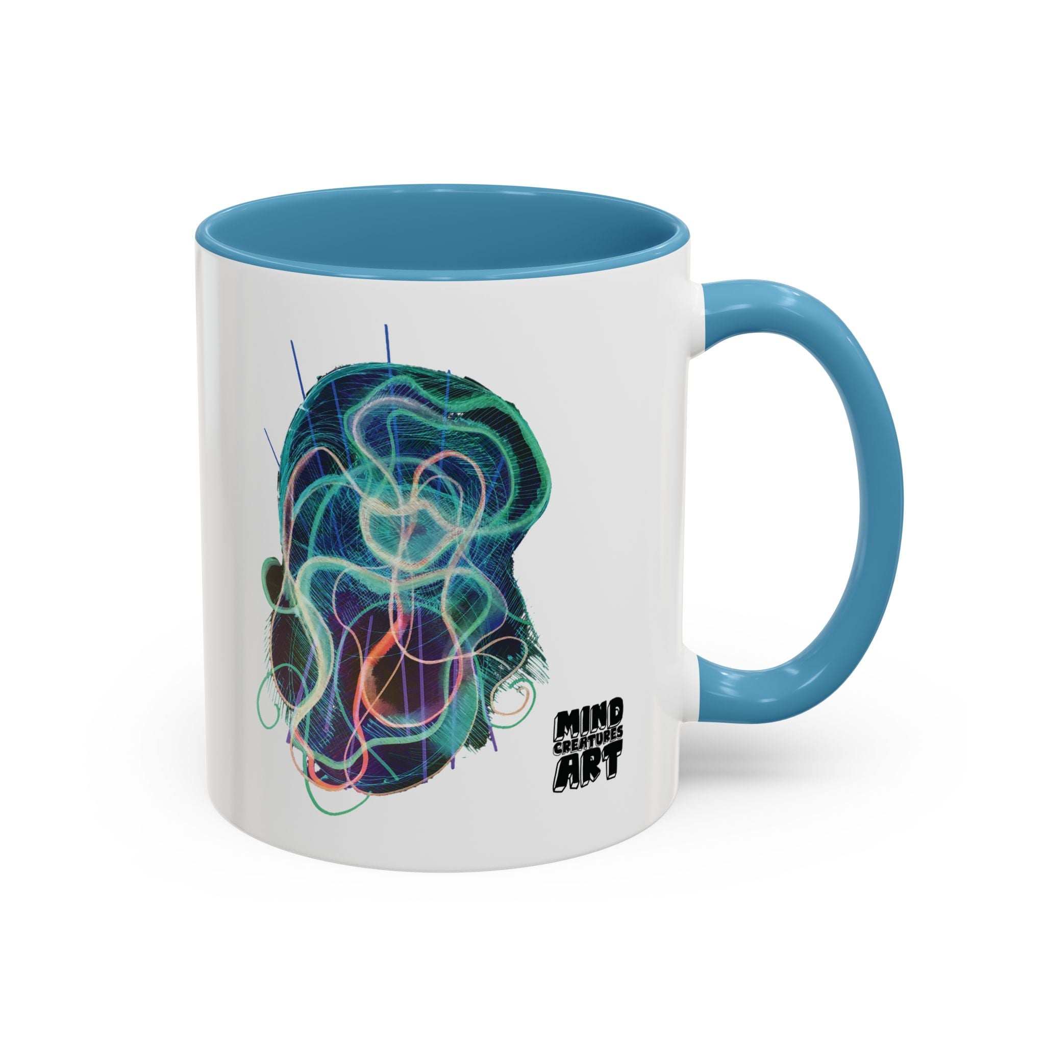 Davy Jones (Electric Teal) Accent Coffee Mug (11oz, 15oz)