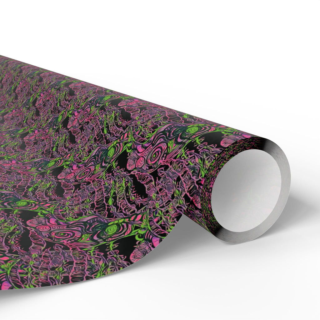 Vessel (Neon, Black Background) Heavy Wrapping Paper