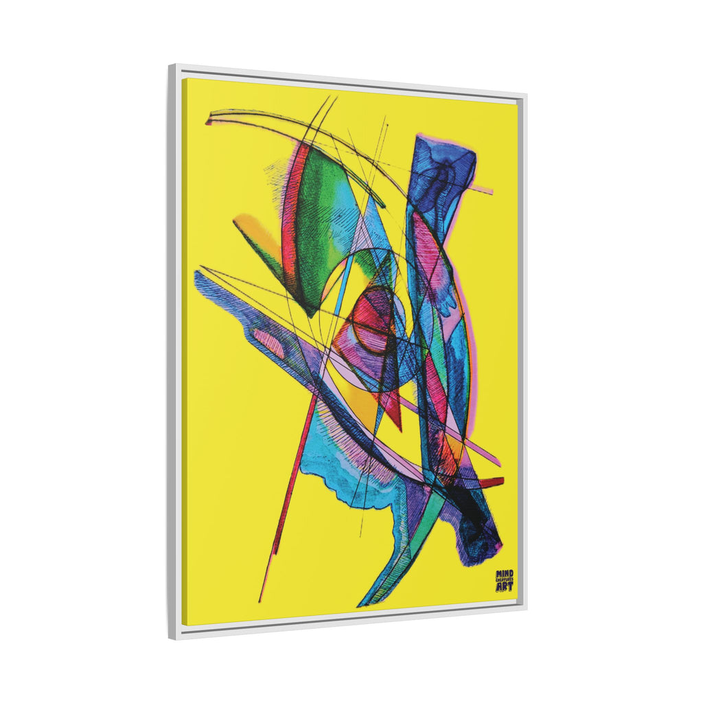 Watching (Yellow Background) Matte Canvas, Framed