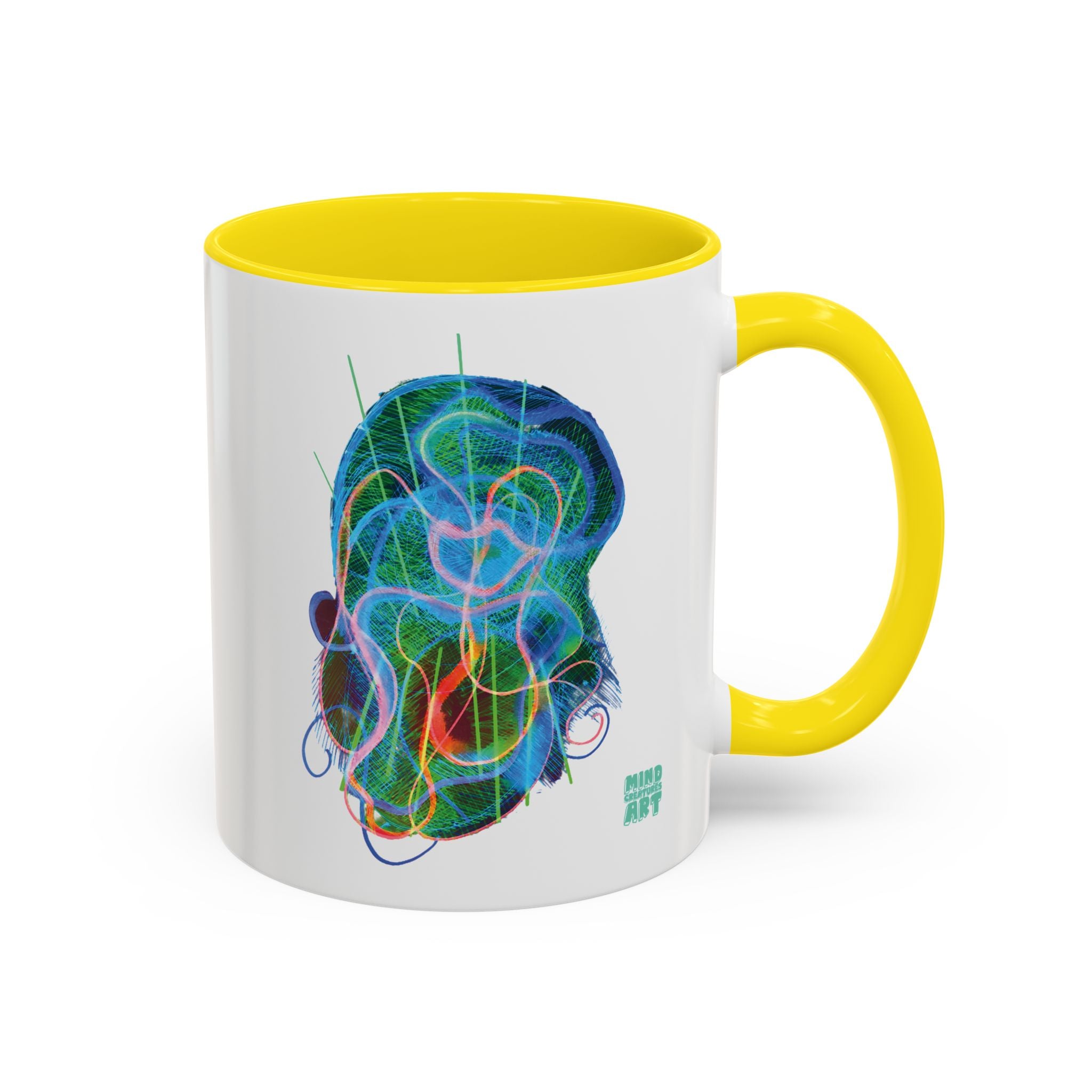 Davy Jones (Electric Blue & Green) Accent Coffee Mug (11oz, 15oz)
