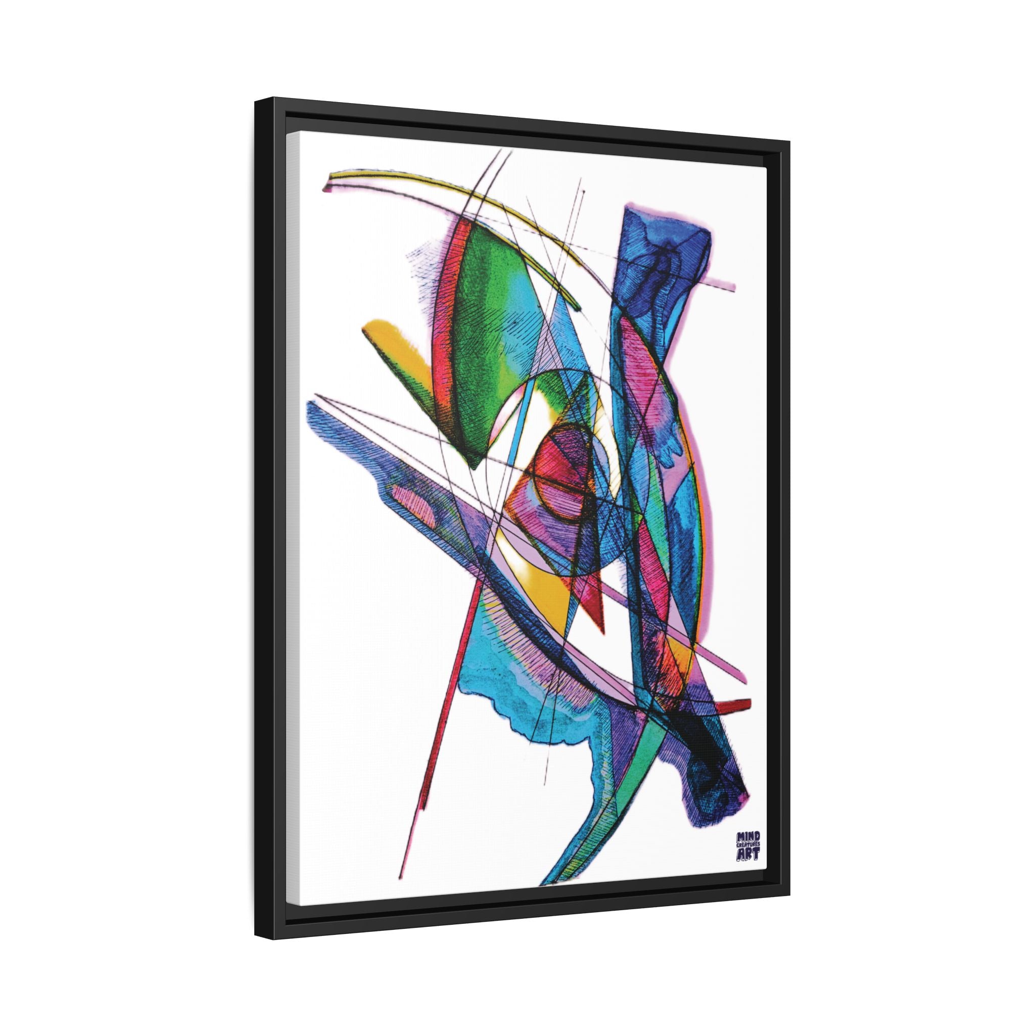 Watching (White Background) Matte Canvas, Framed
