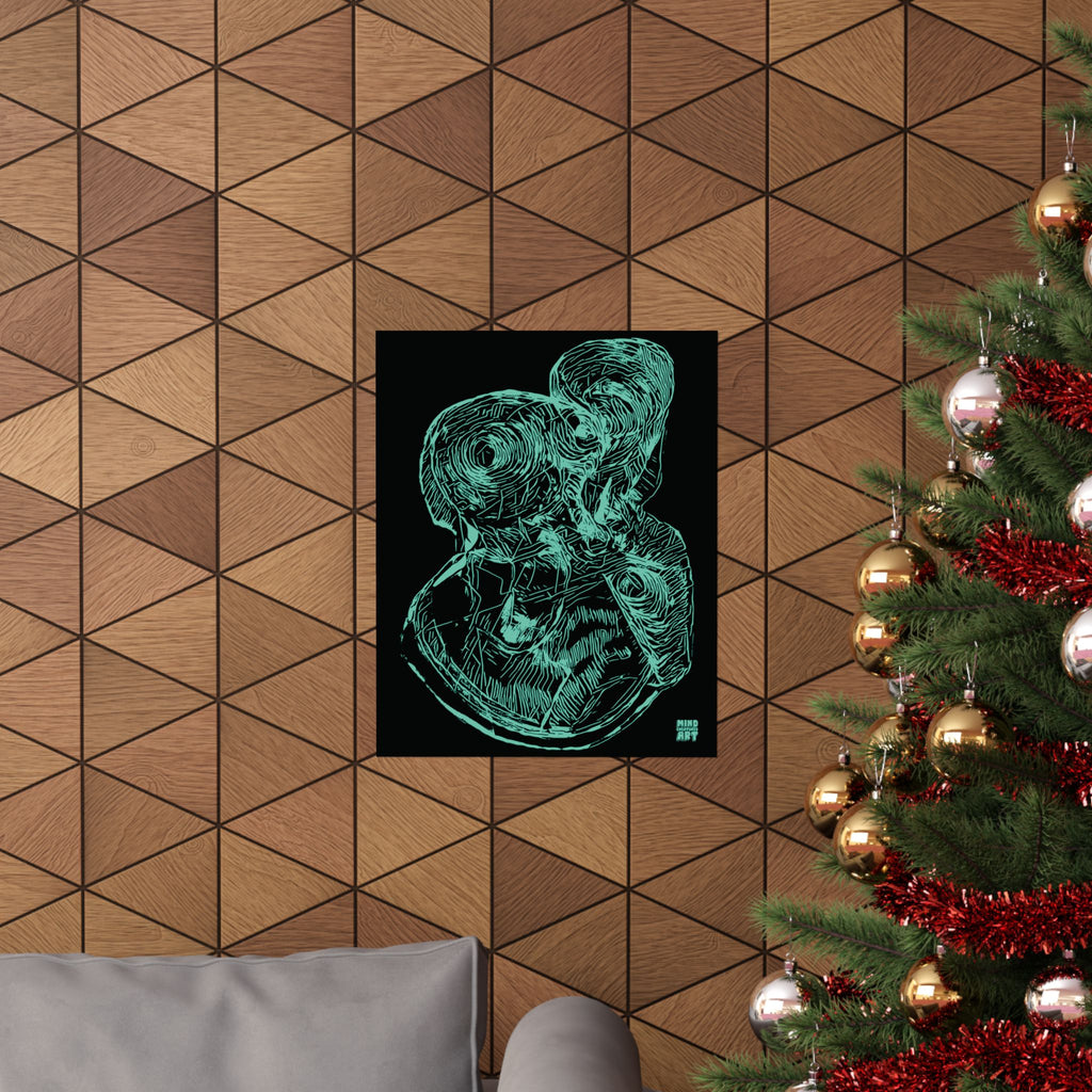 Curiosity (Teal, Black Background) Fine Art Poster
