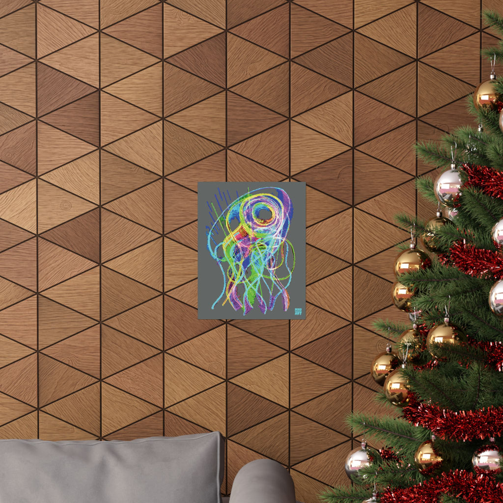 Jelly Jam (Neon, Dark Gray Background) Matte Poster