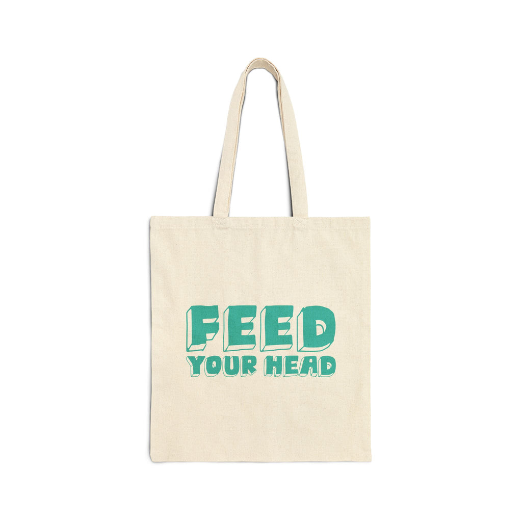 Exploration (Blur, White & Teal) Cotton Canvas Tote Bag