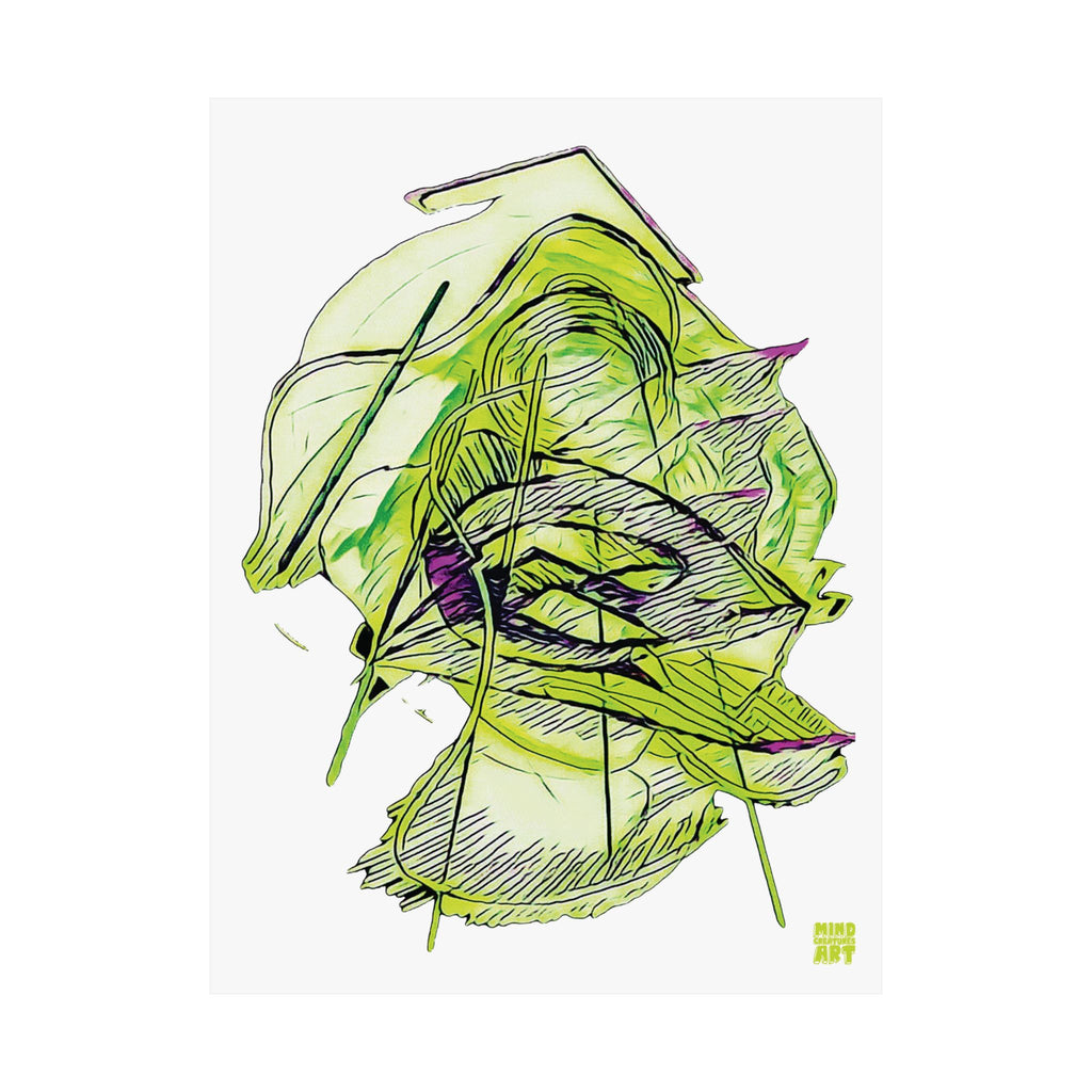 Dive Reflex (Lime, White Background) Matte Poster