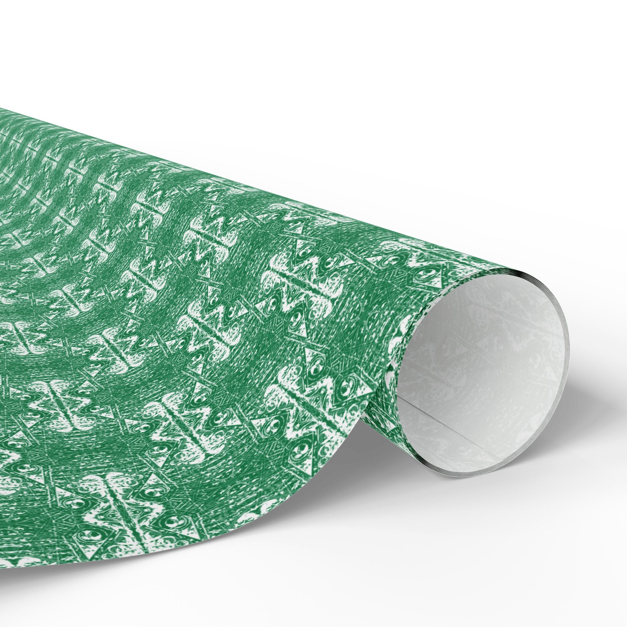 Love (White, Green Background) Heavy Wrapping Paper