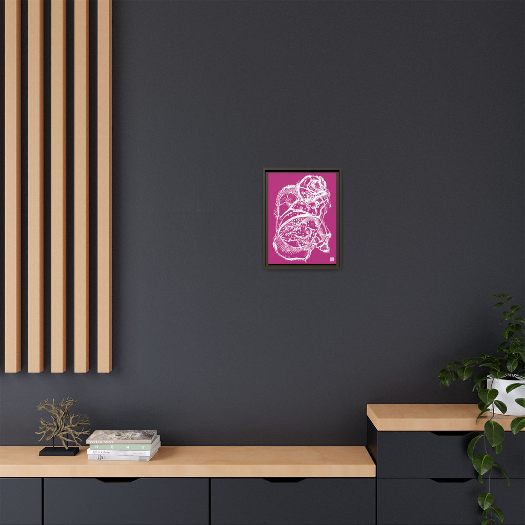 Exploration (White, Pink Background) Matte Canvas, Framed