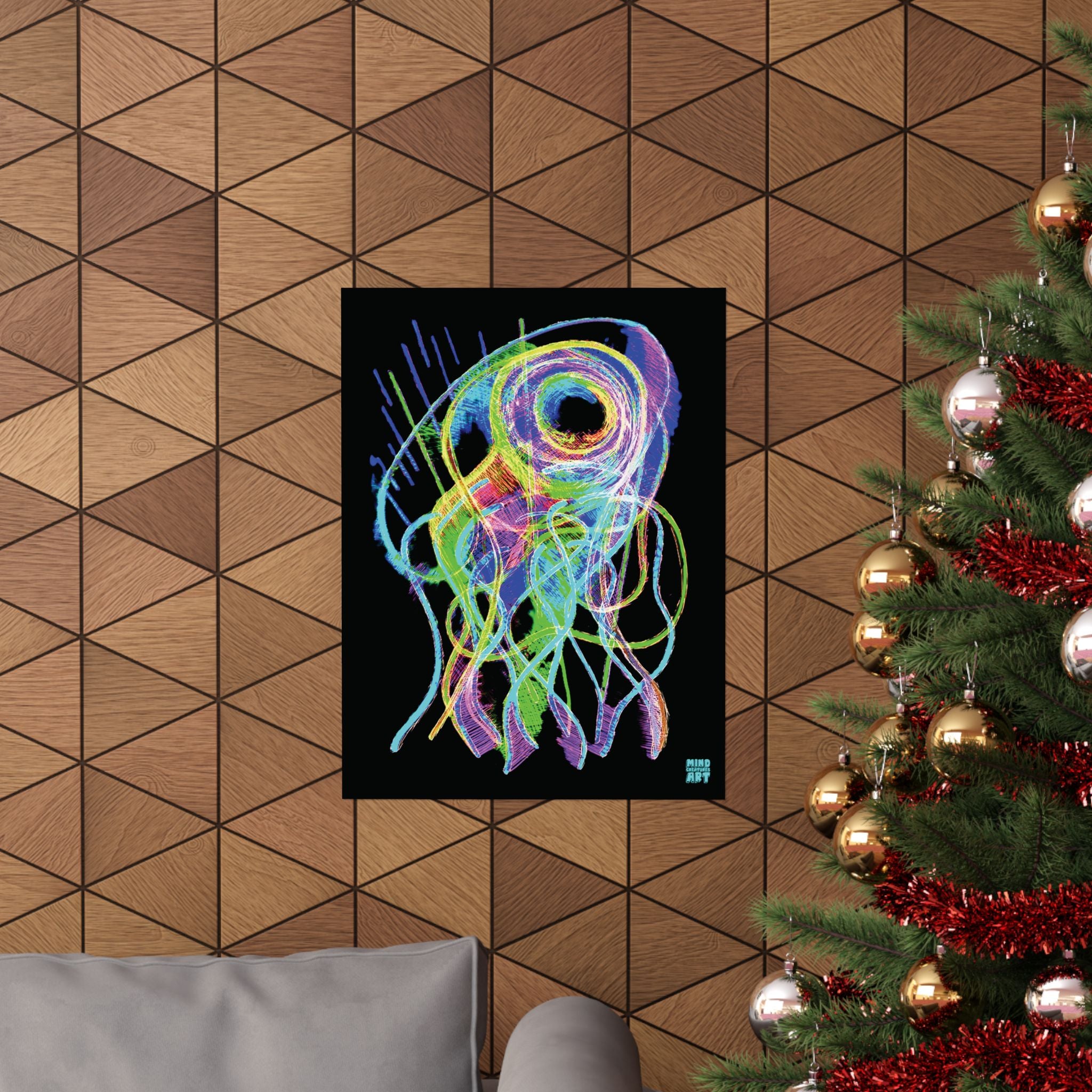 Jelly Jam (Neon, Black Background) Matte Poster