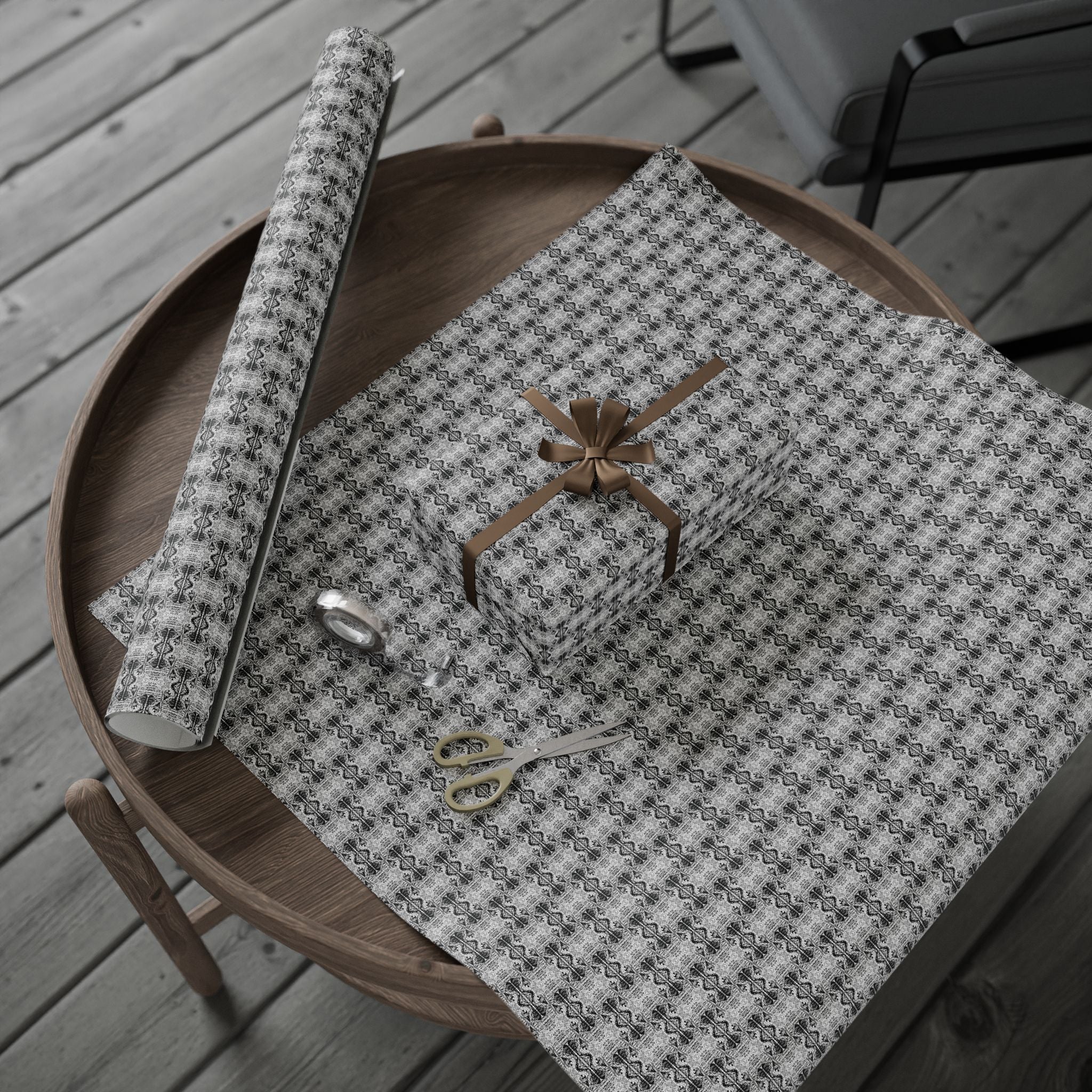 Love (Black, White Background) Heavy Wrapping Paper