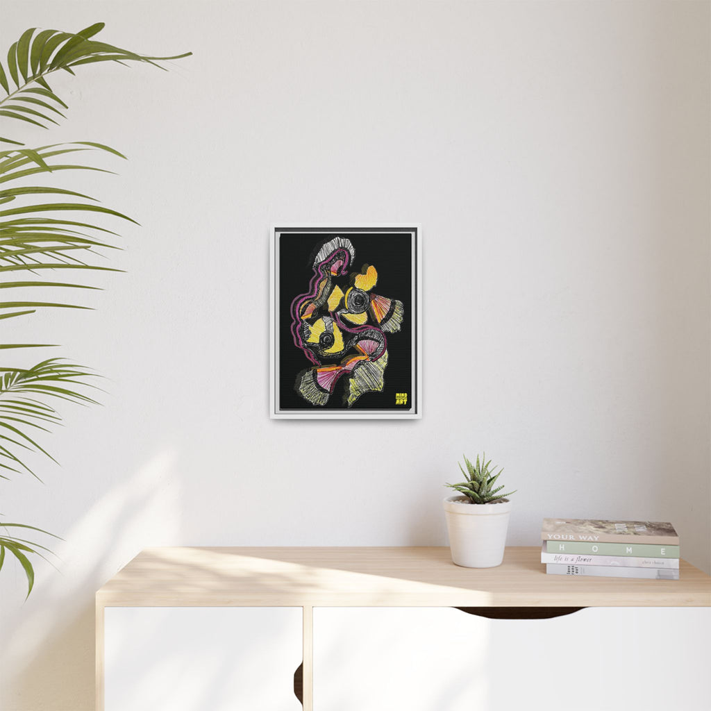 Crimson Teacher (Black Background) Matte Canvas, Framed