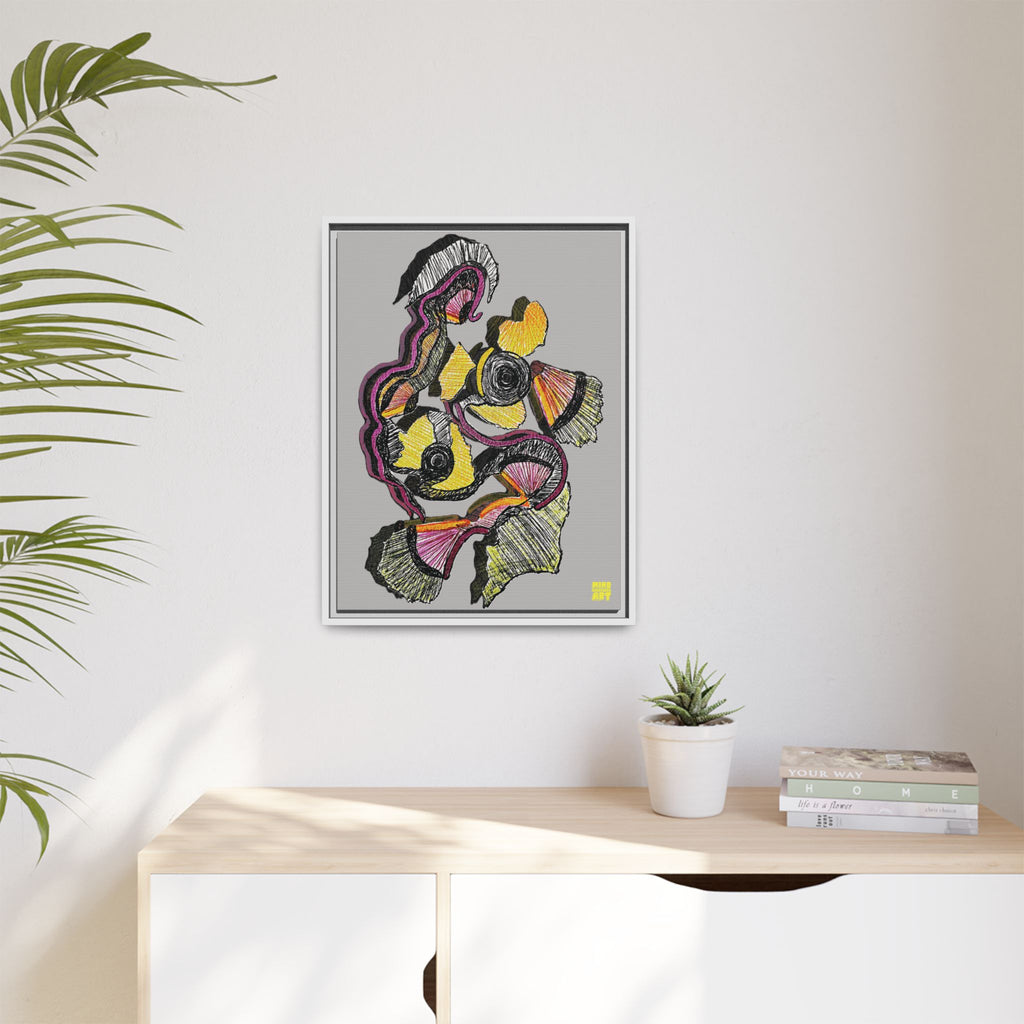 Crimson Teacher (Light Gray Background) Matte Canvas, Framed