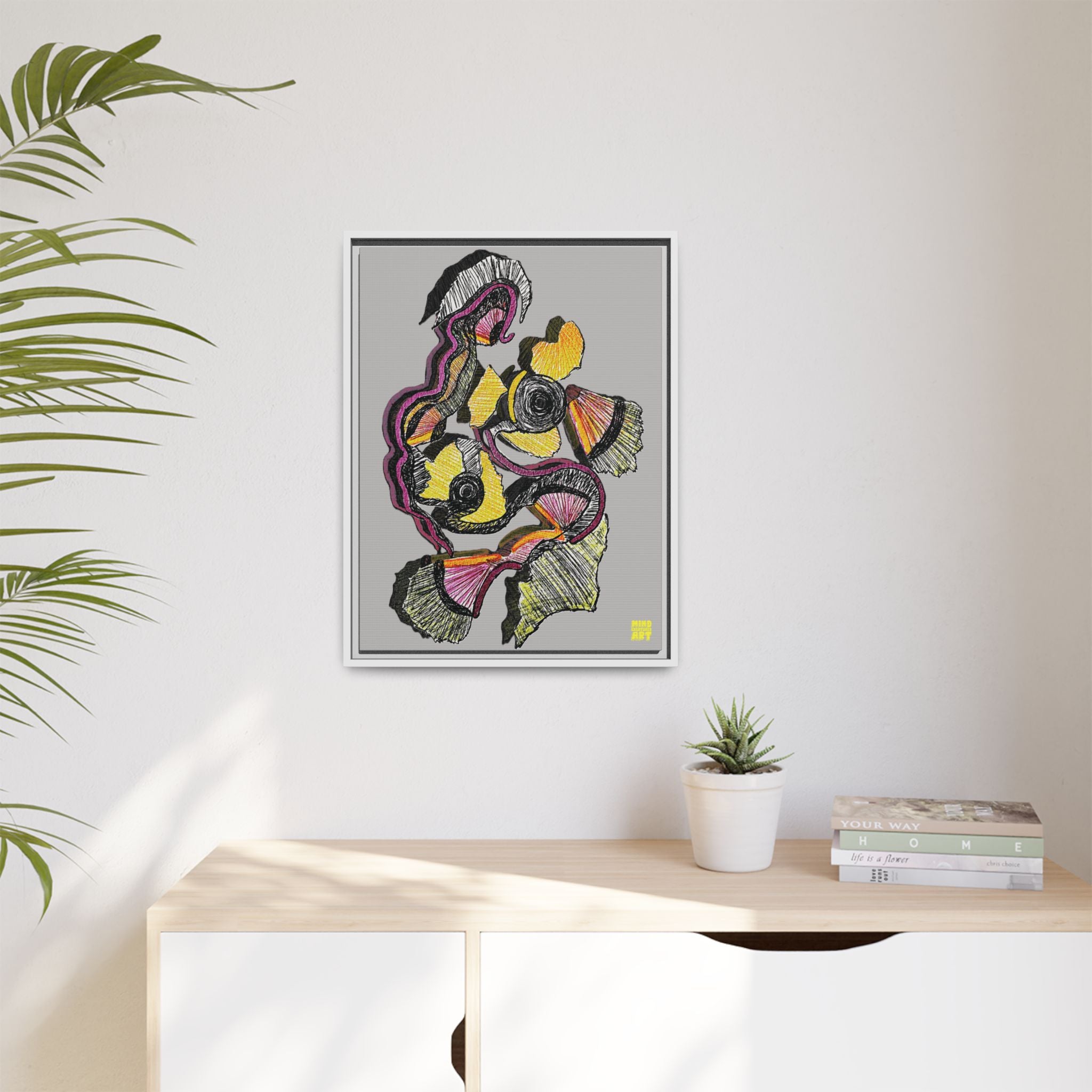 Crimson Teacher (Light Gray Background) Matte Canvas, Framed