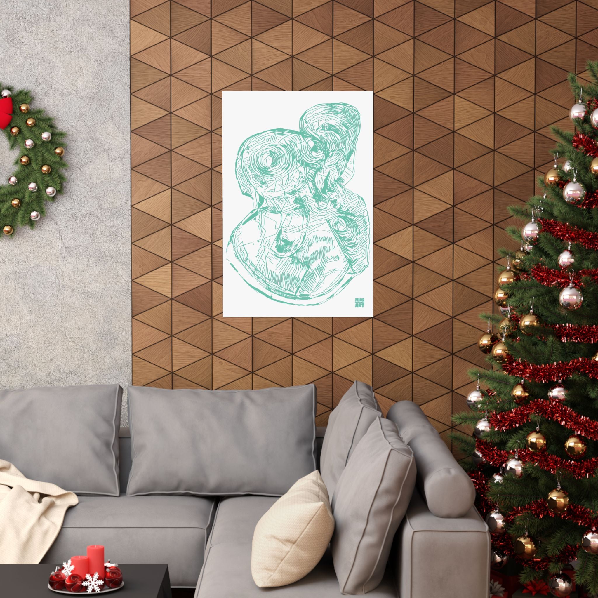 Curiosity (Teal, White Background) Matte Poster