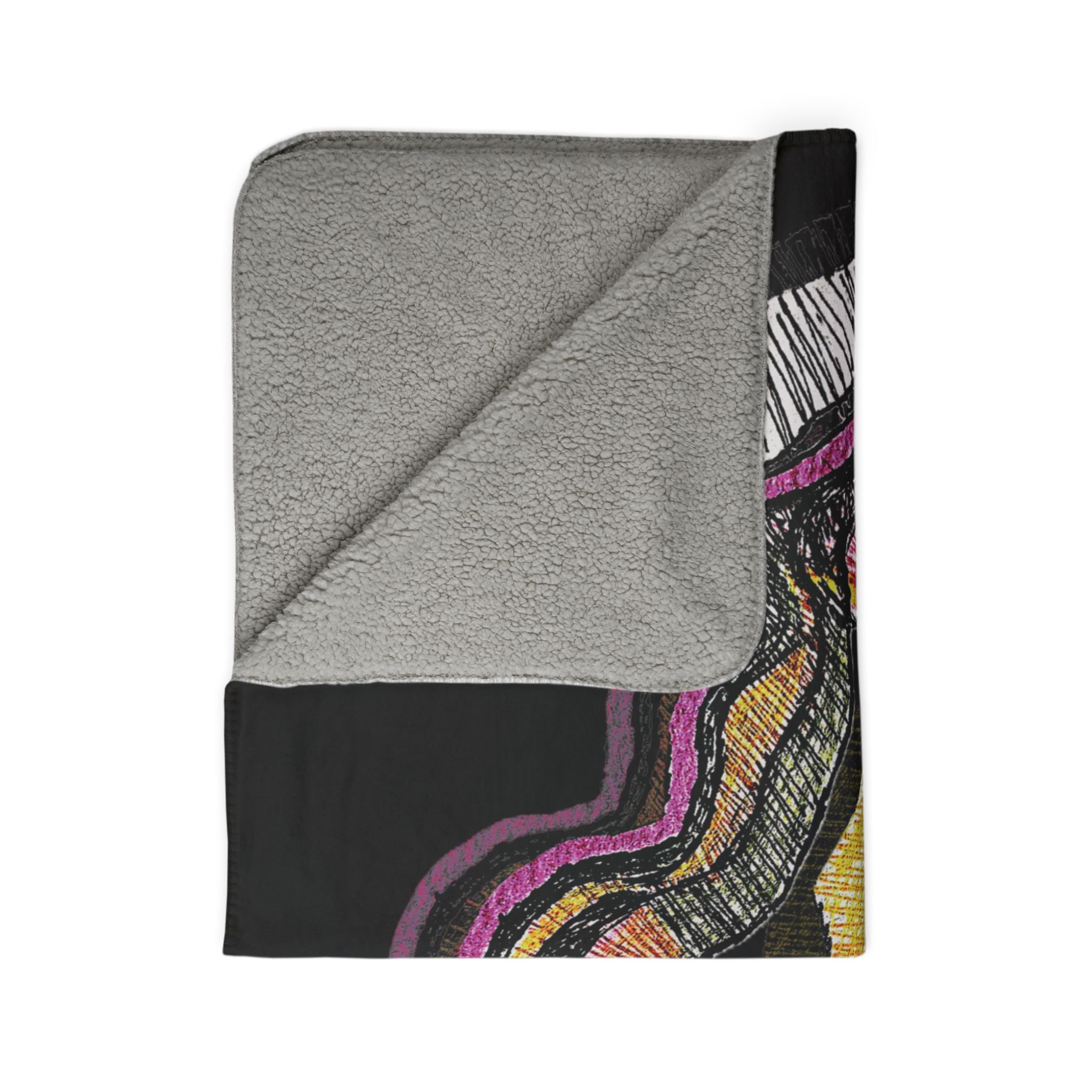 Crimson Teacher (Black Background) Fleece Sherpa Blanket