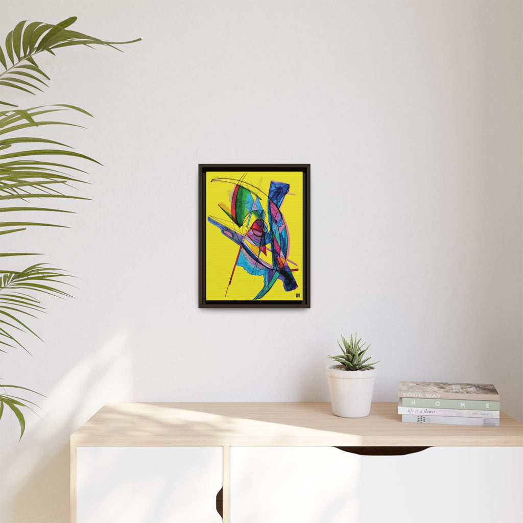 Watching (Yellow Background) Matte Canvas, Framed