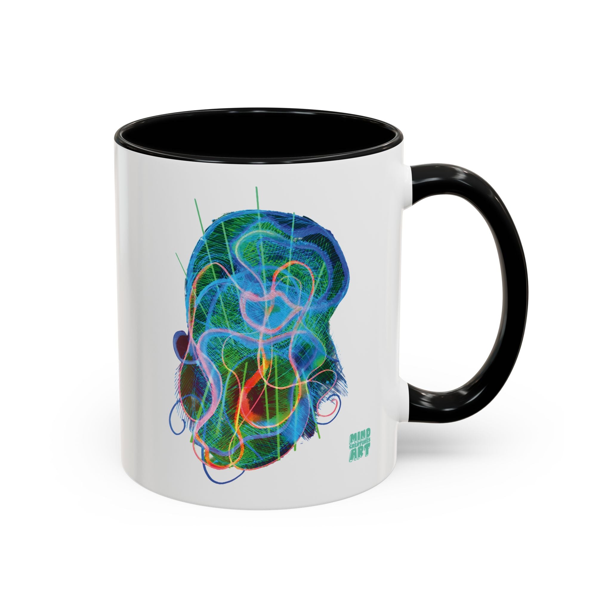 Davy Jones (Electric Blue & Green) Accent Coffee Mug (11oz, 15oz)