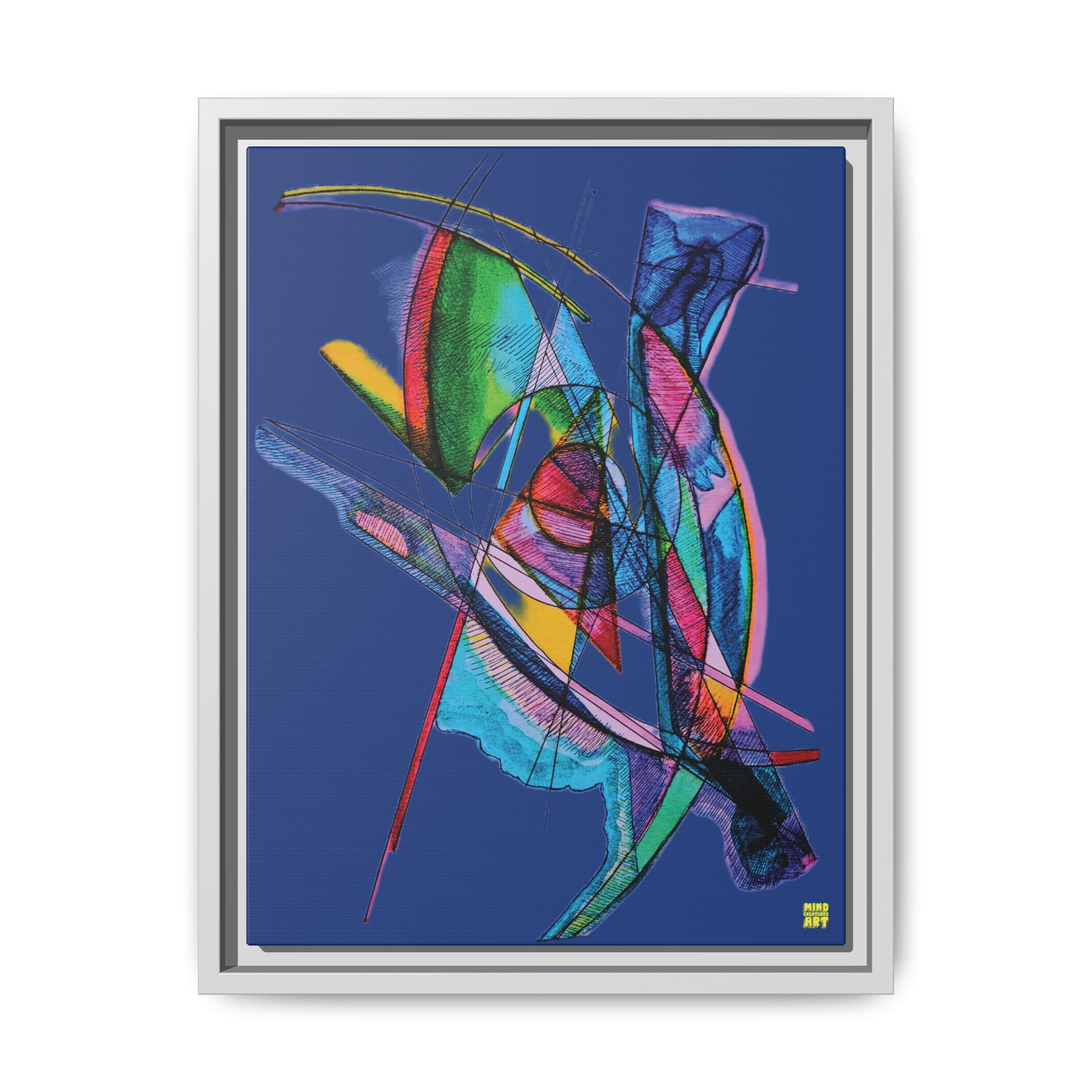 Watching (Dark Blue Background) Matte Canvas, Framed