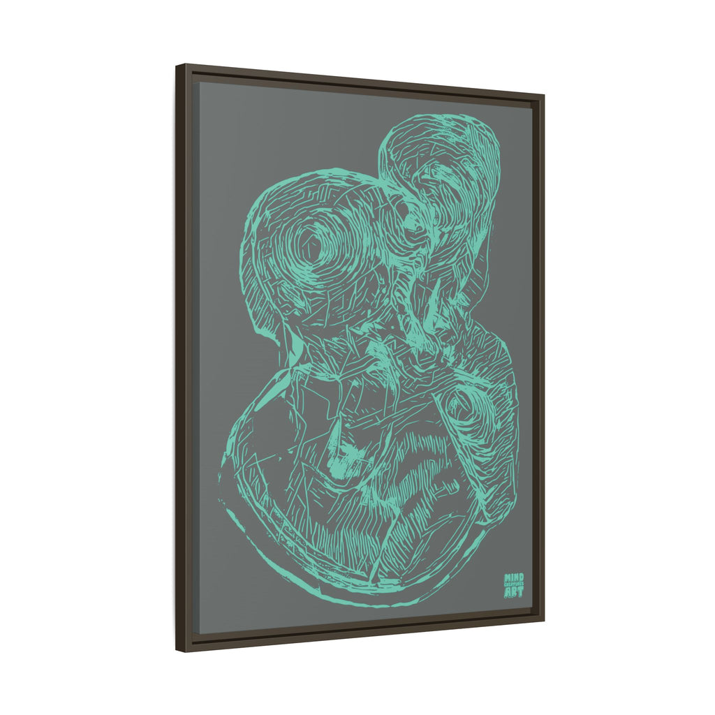 Curiosity (Teal, Dark Gray Background) Matte Canvas, Framed