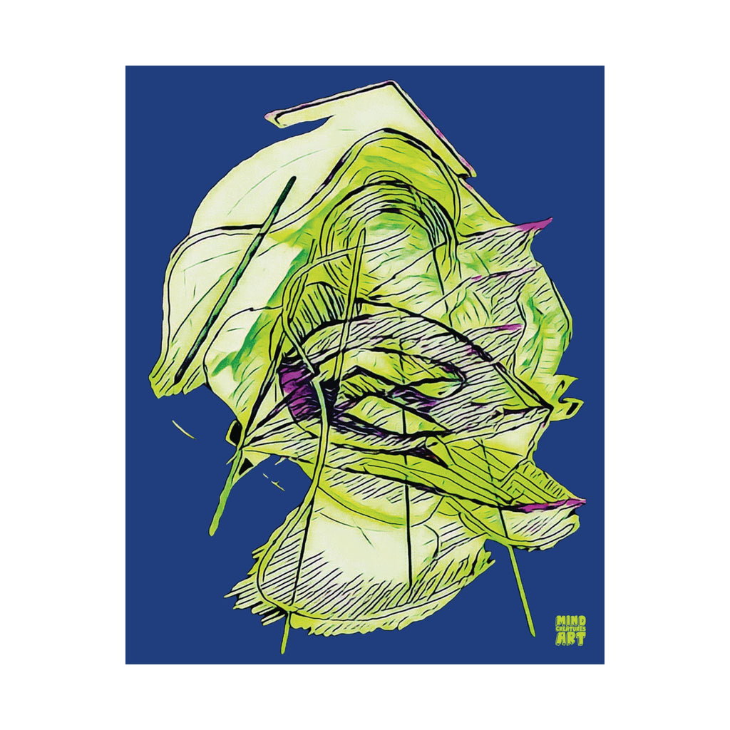 Dive Reflex (Lime, Dark Blue Background) Matte Poster