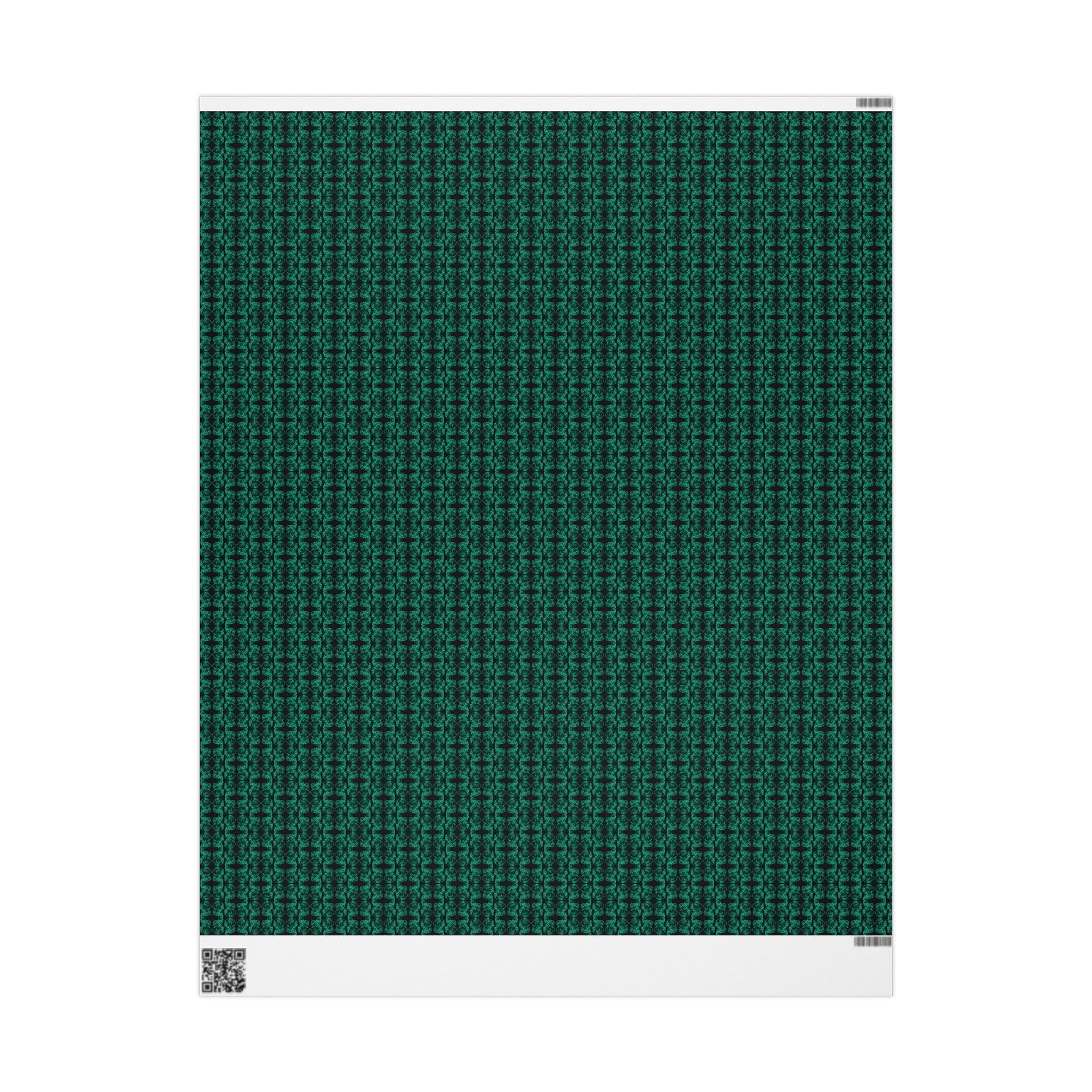 Curiosity (Emerald, Black Background) Heavy Wrapping Paper
