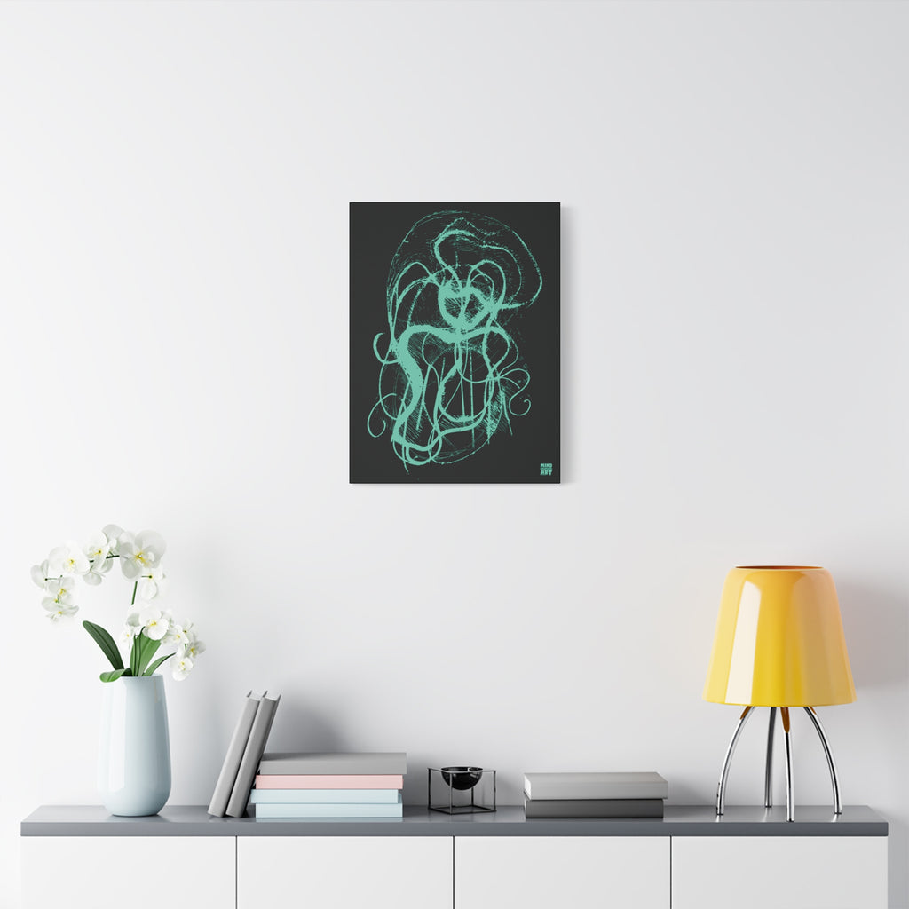 Davy Jones (Teal, Black Background) Matte Canvas, Stretched, 1.25"