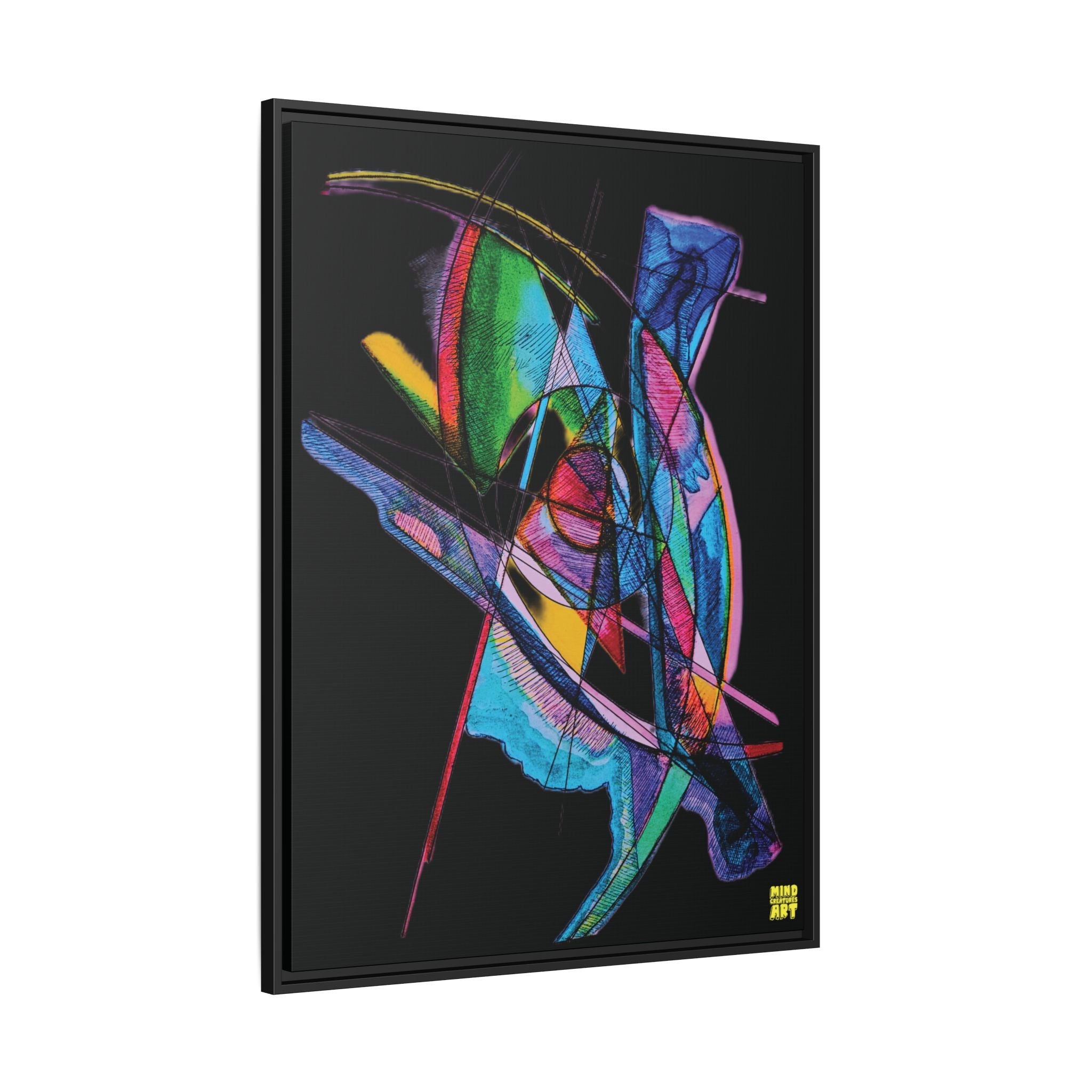 Watching (Black Background) Matte Canvas, Framed