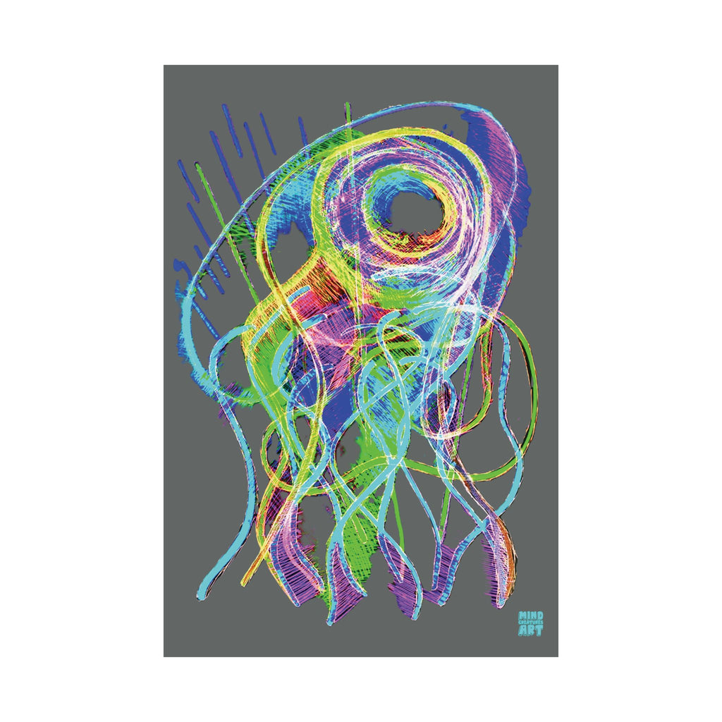 Jelly Jam (Neon, Dark Gray Background) Matte Poster