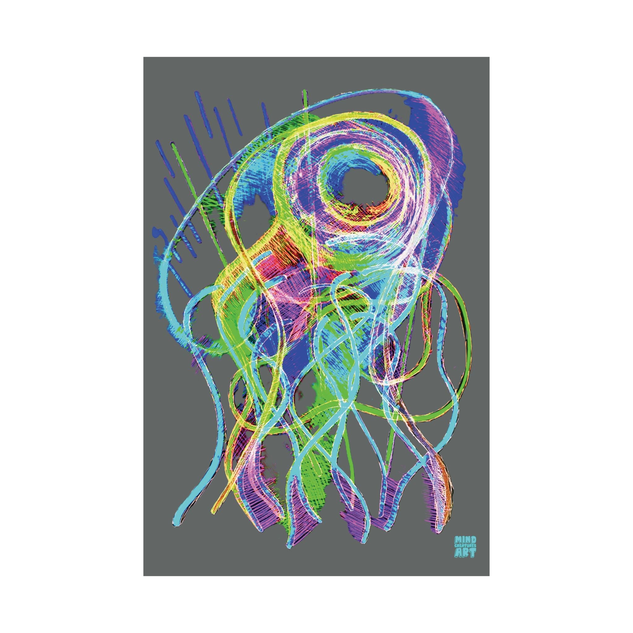 Jelly Jam (Neon, Dark Gray Background) Matte Poster
