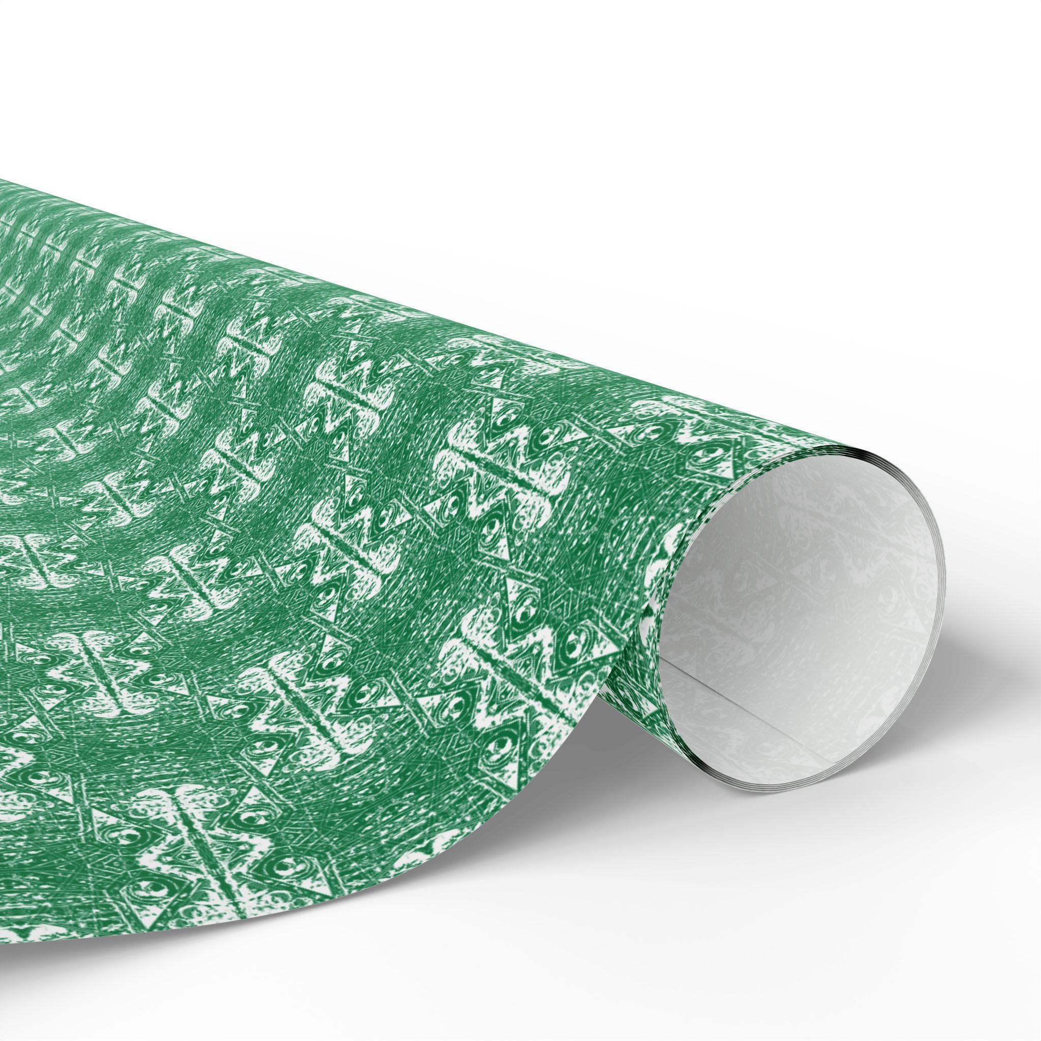 Love (White, Green Background) Heavy Wrapping Paper