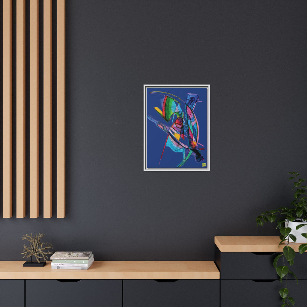 Watching (Dark Blue Background) Matte Canvas, Framed