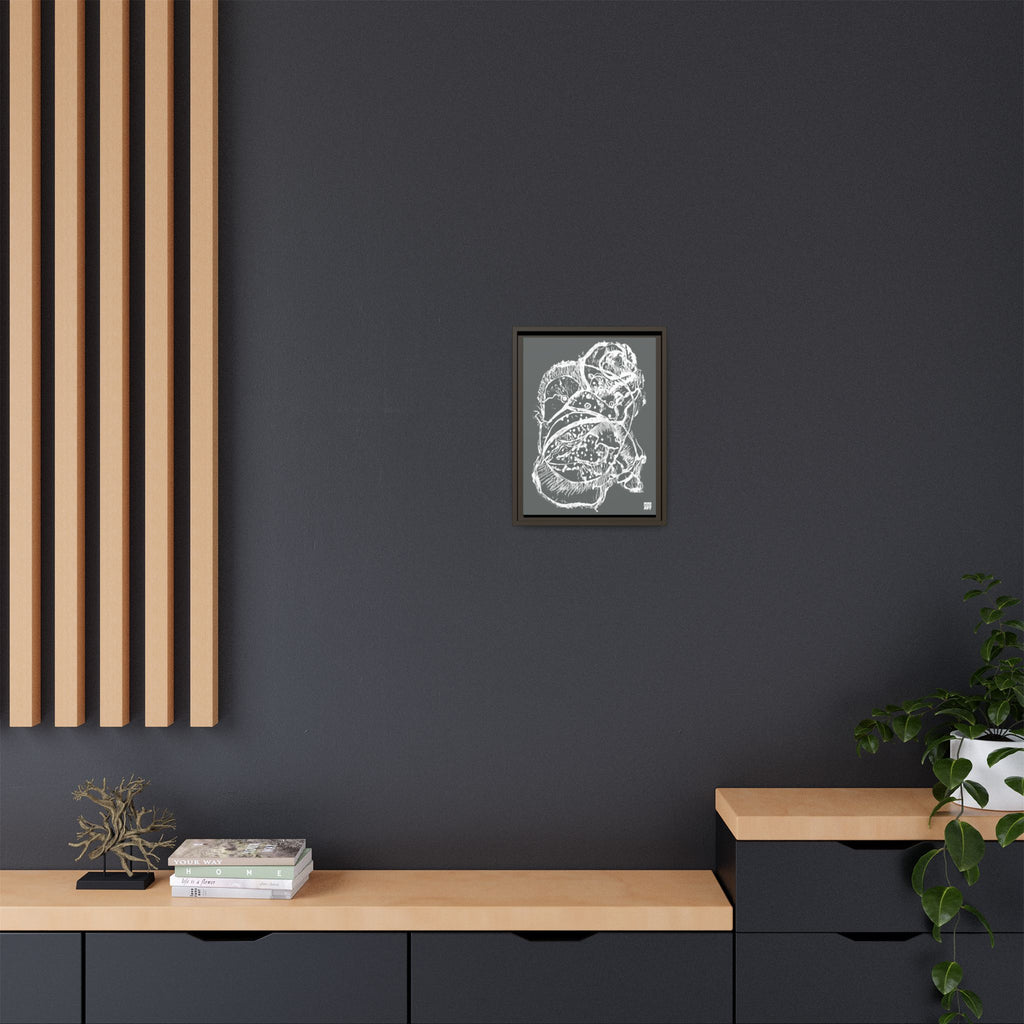 Exploration (White, Dark Gray Background) Matte Canvas, Framed
