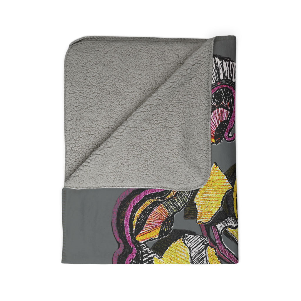 Crimson Teacher (Dark Gray Background) Fleece Sherpa Blanket