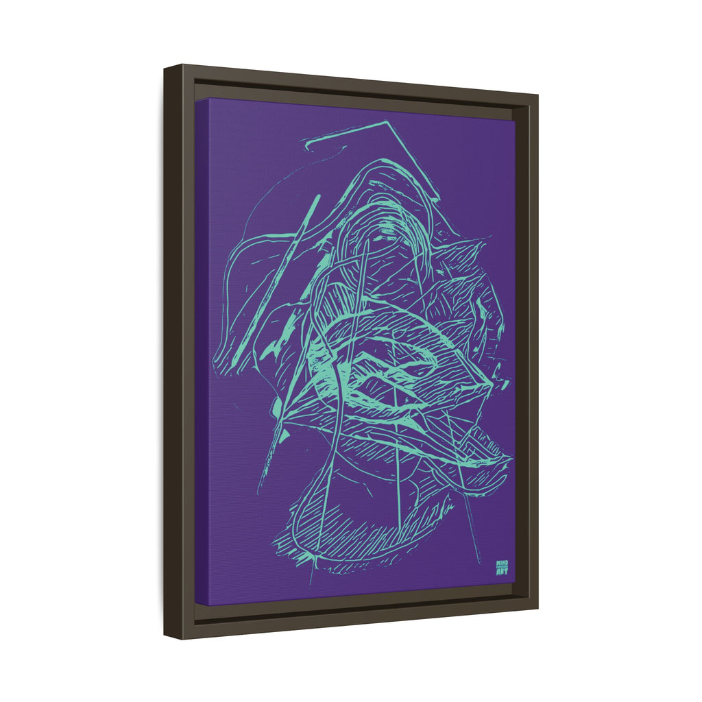Dive Reflex (Teal, Purple Background) Matte Canvas, Framed